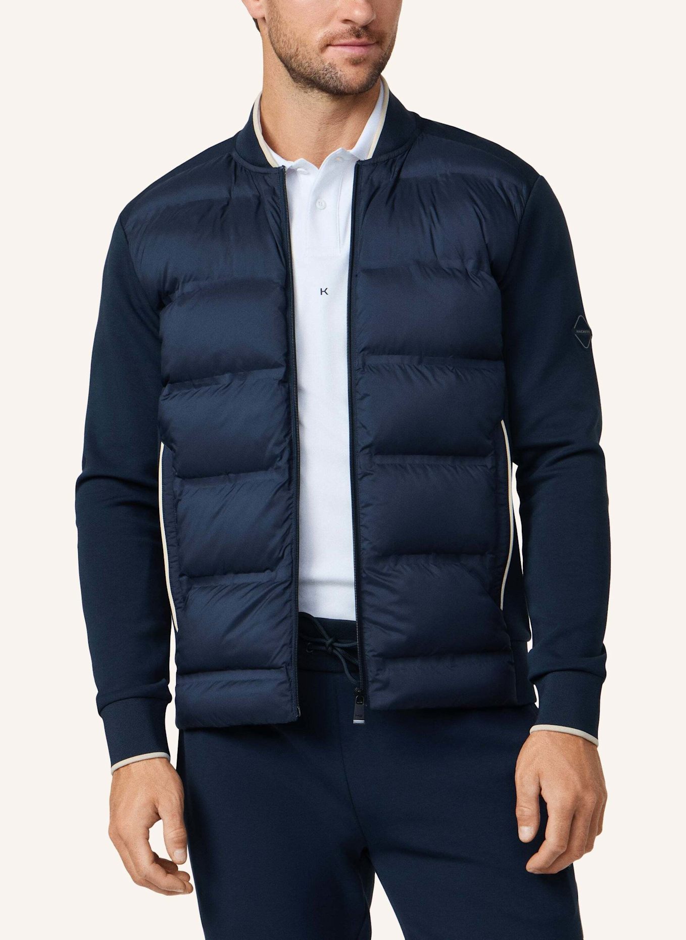 HACKETT LONDON Hoodiejacke HS QUILT BOMBER FZ: DUNKELBLAU