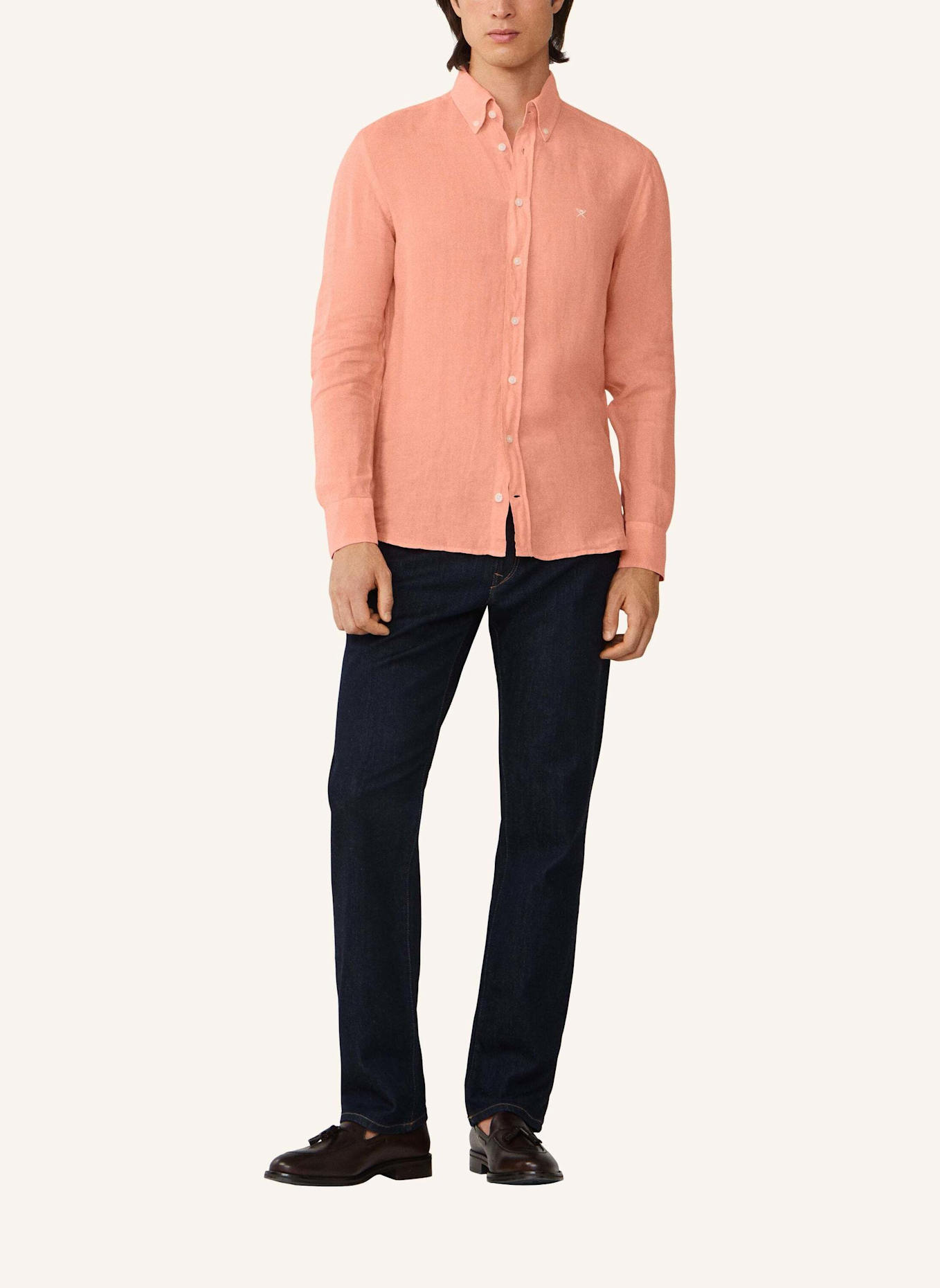 HACKETT LONDON Freizeithemd ESS GMD LINEN BRPT: ORANGE