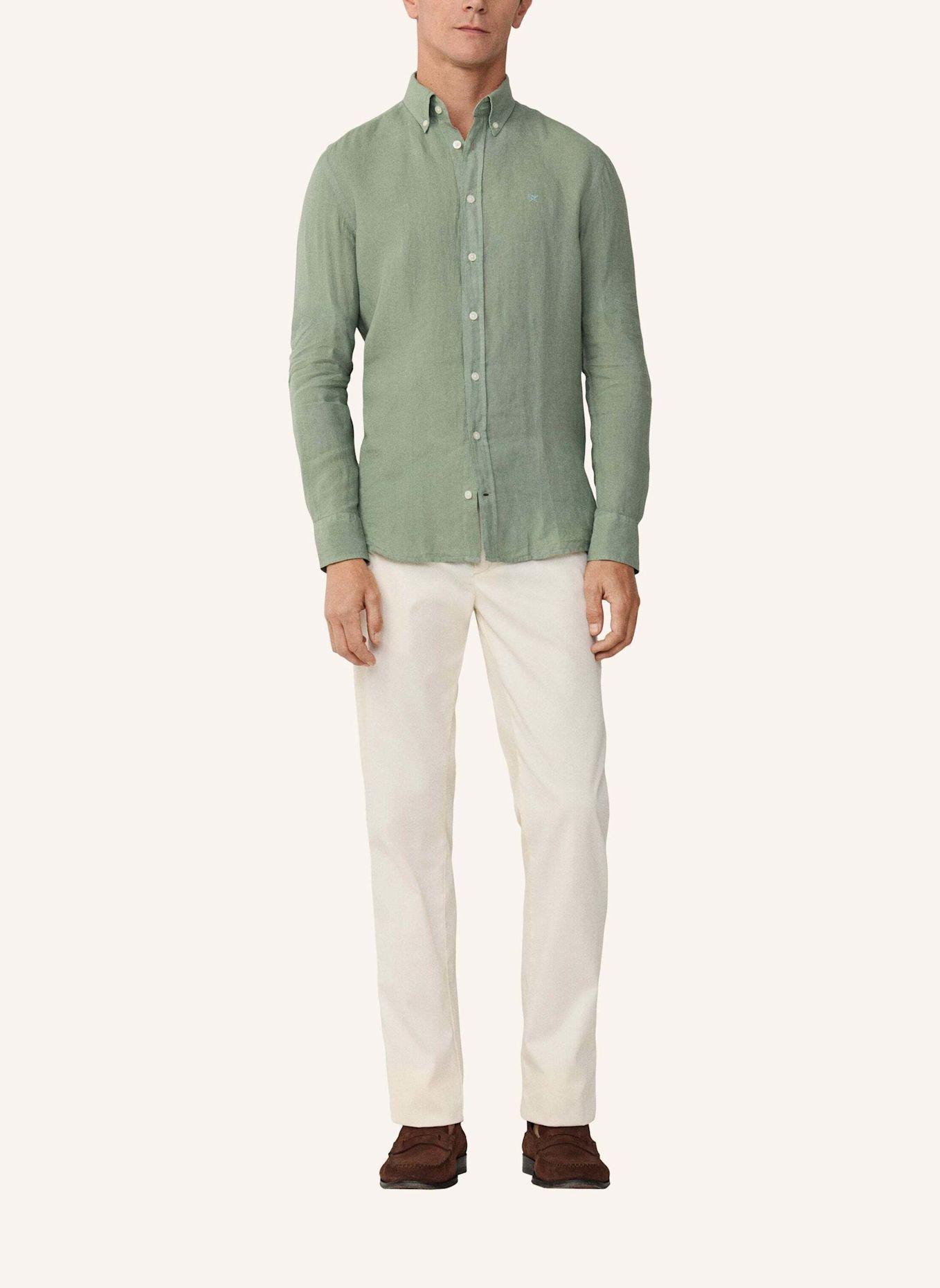 HACKETT LONDON Freizeithemd ESS GMD LINEN BRPT: GRÜN