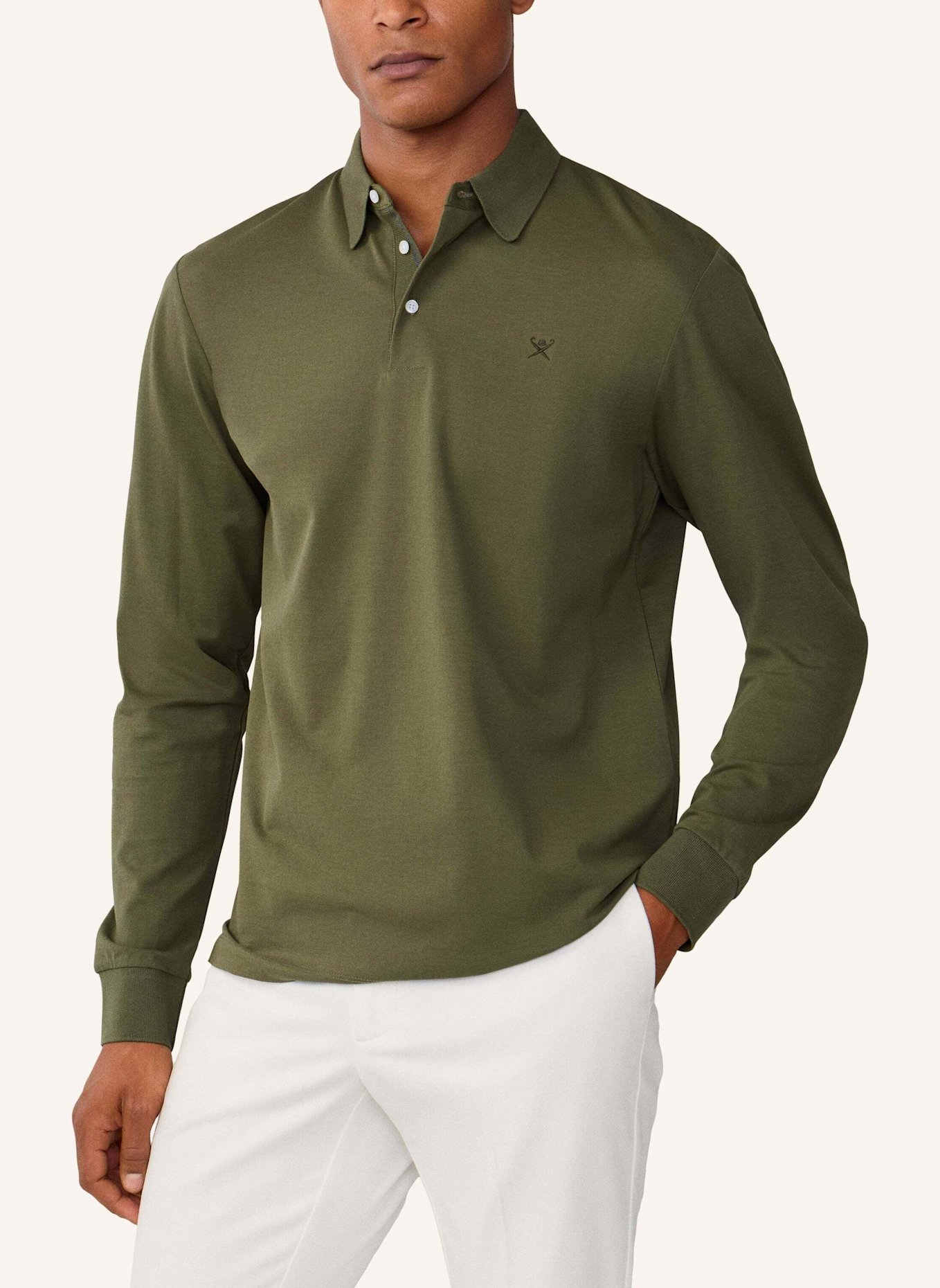 HACKETT LONDON Poloshirt FASHIONED COLLAR LS: GRÜN