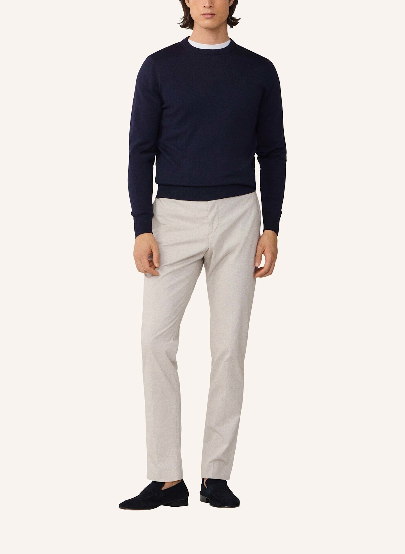 HACKETT LONDON Pullover COTTON SILK CREW: BLAU