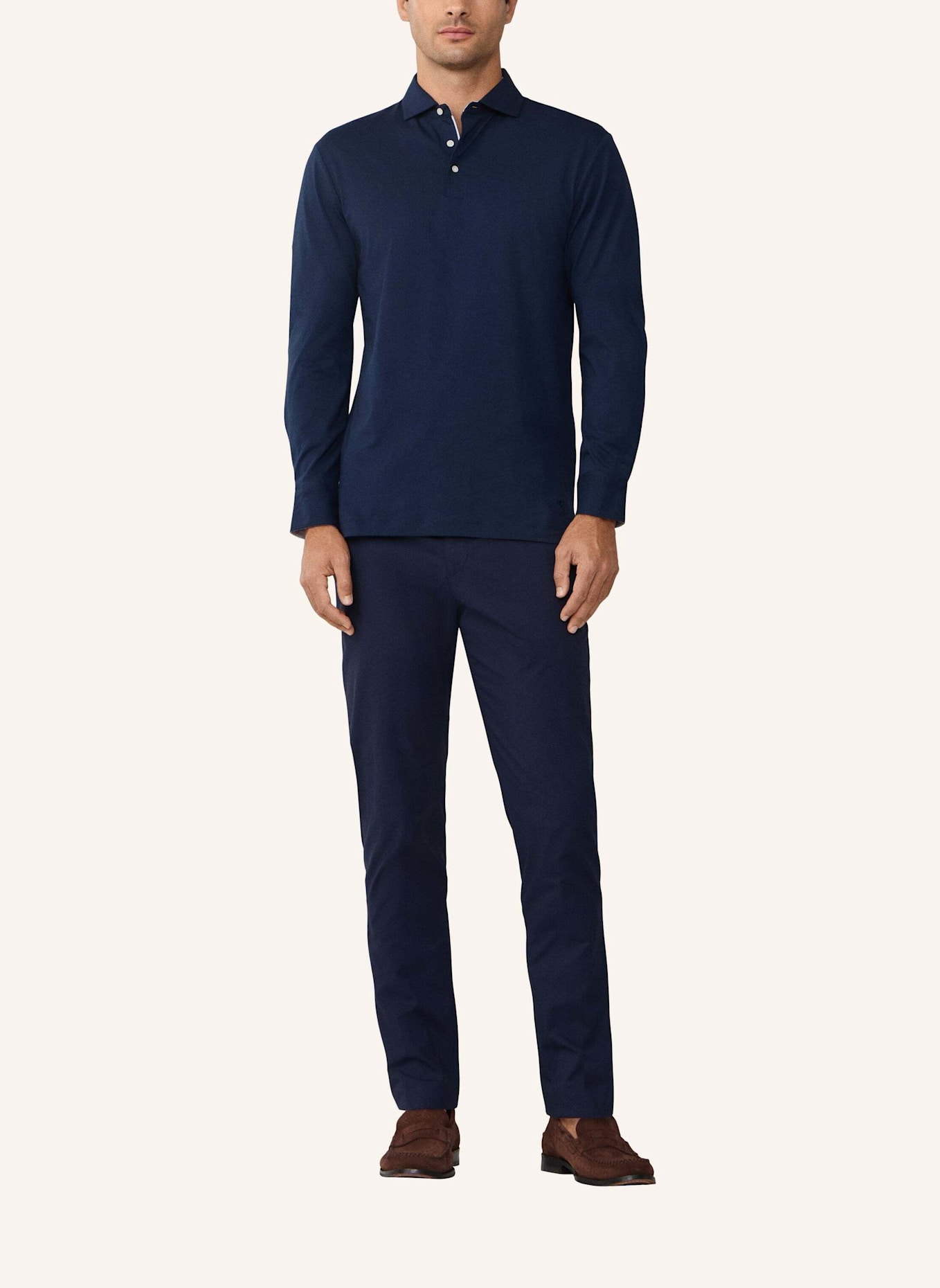 HACKETT LONDON Poloshirt MULTI TRIM JERSEY LS: BLAU