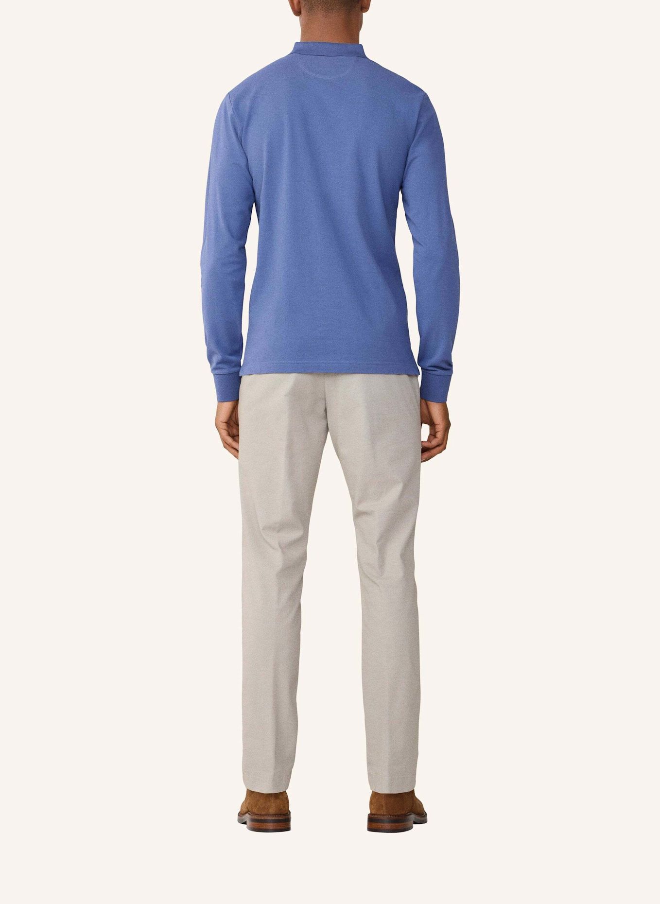 HACKETT LONDON Poloshirt SLIM FIT LOGO LS: BLAU