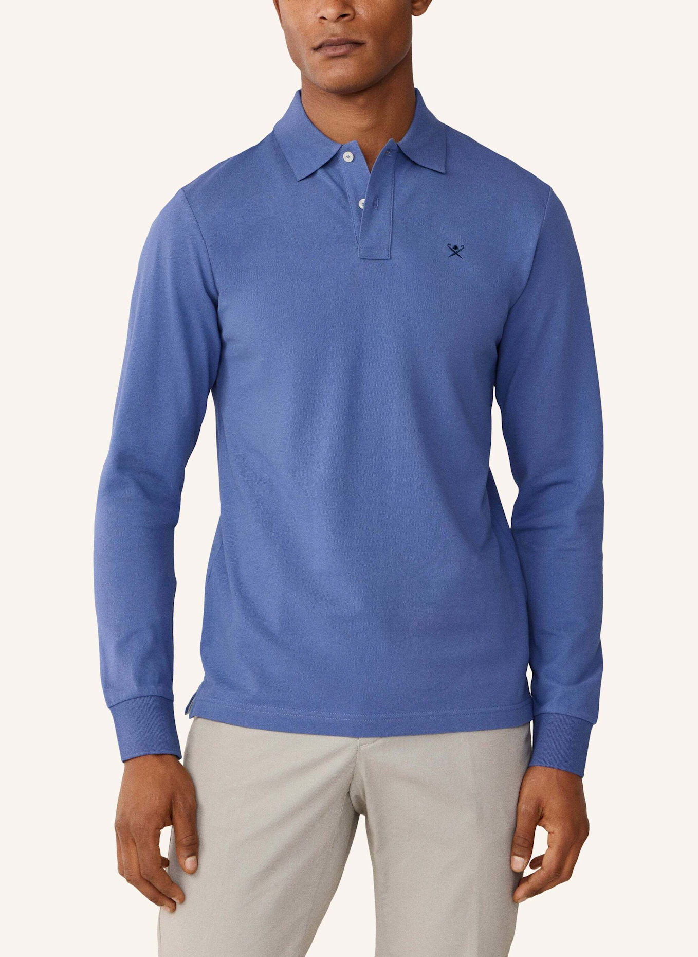 HACKETT LONDON Poloshirt SLIM FIT LOGO LS: BLAU