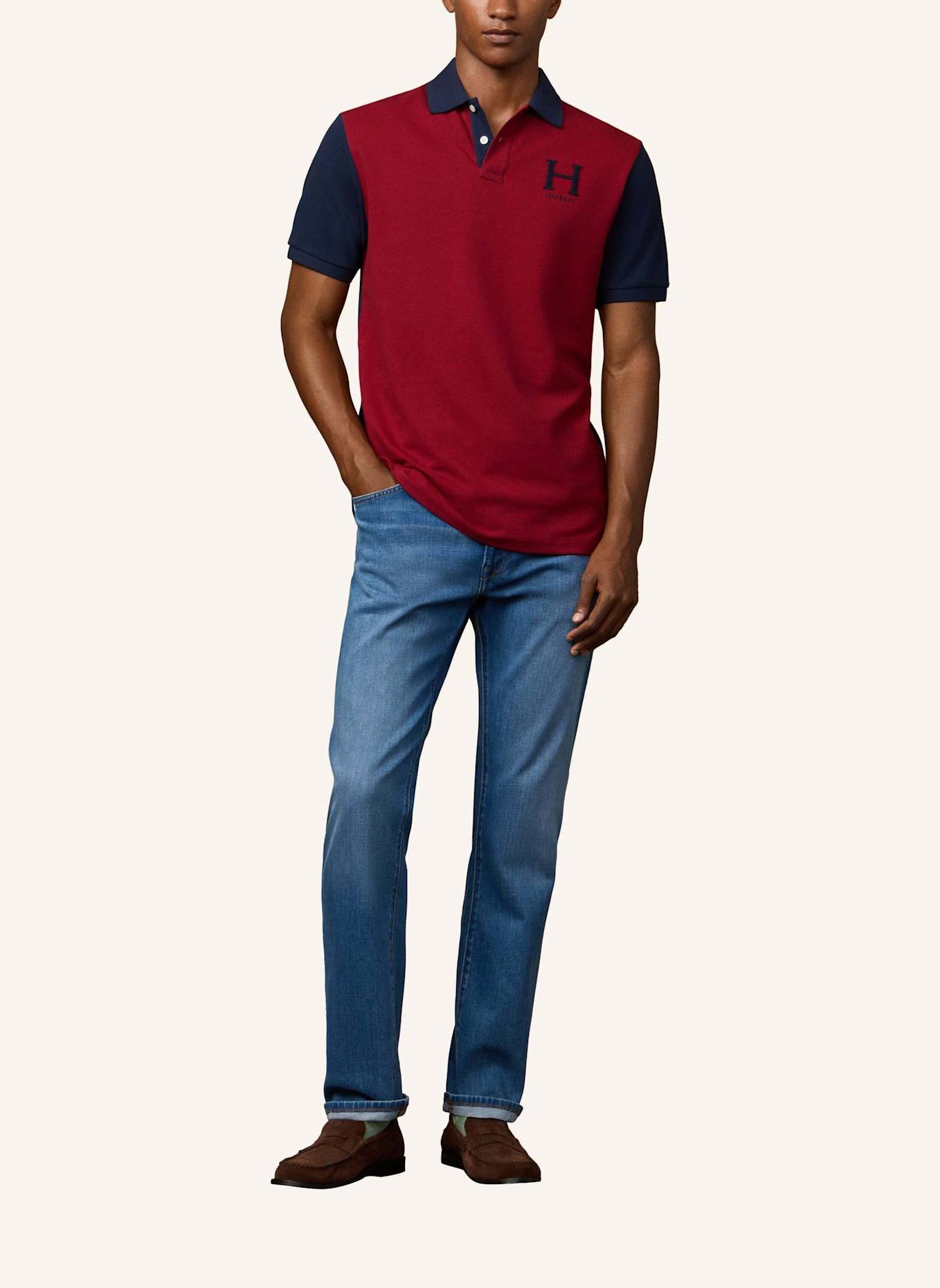 HACKETT LONDON Poloshirt HERITAGE PEAKS MULTI: ROT