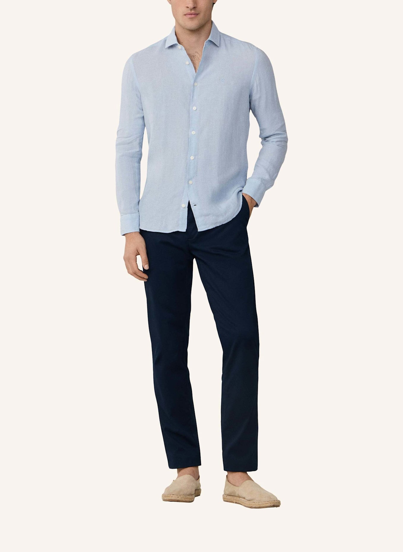 HACKETT LONDON Freizeithemd ESS GMD LINEN KENT: BLAU