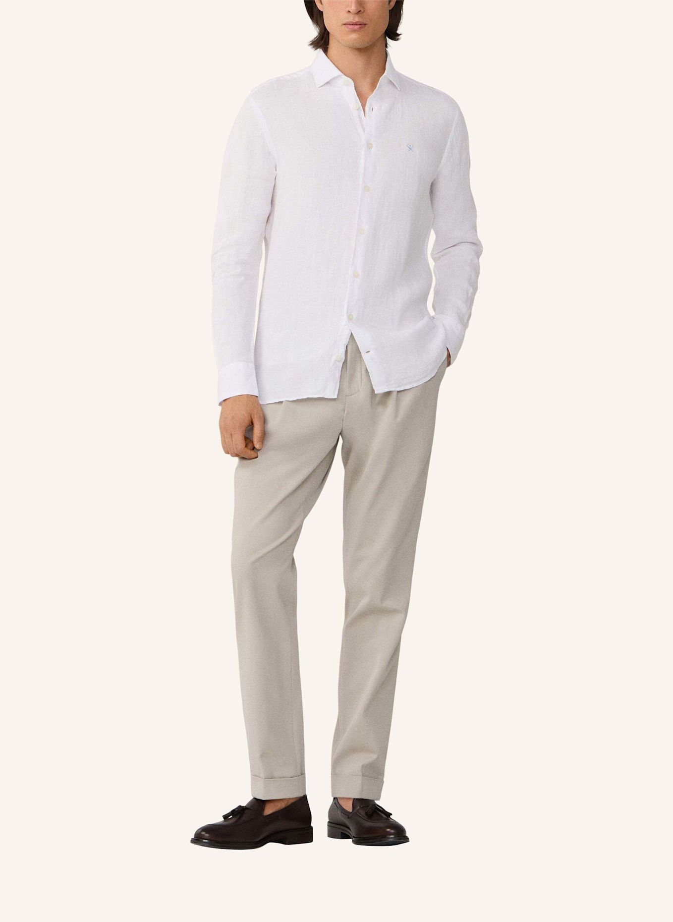 HACKETT LONDON Freizeithemd ESS GMD LINEN KENT: WEISS