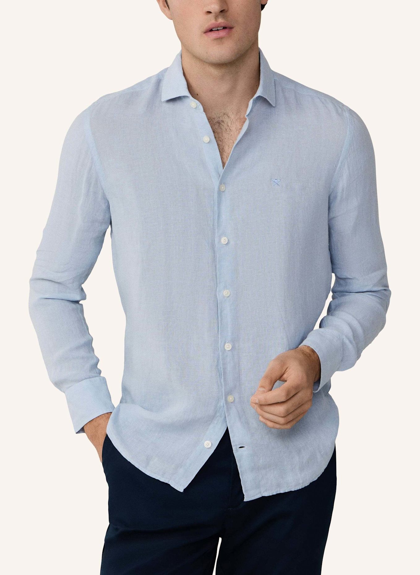 HACKETT LONDON Freizeithemd ESS GMD LINEN KENT: BLAU