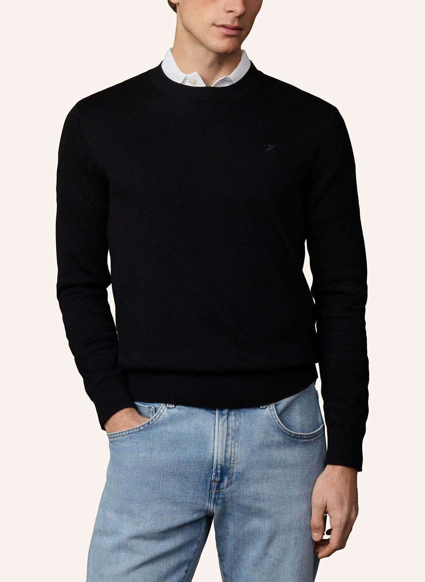 HACKETT LONDON Pullover ESS COTTON CREW: SCHWARZ
