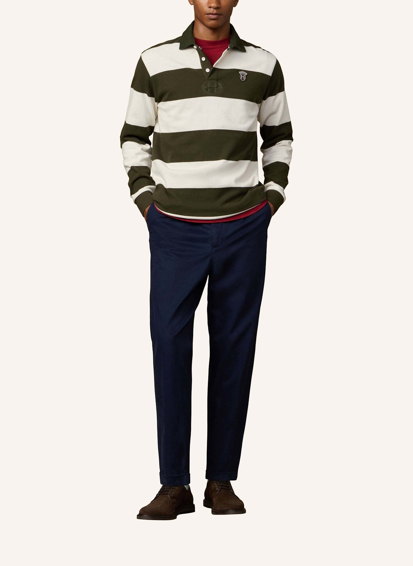 HACKETT LONDON Poloshirt HERITAGE BDG STR RBY: CREME