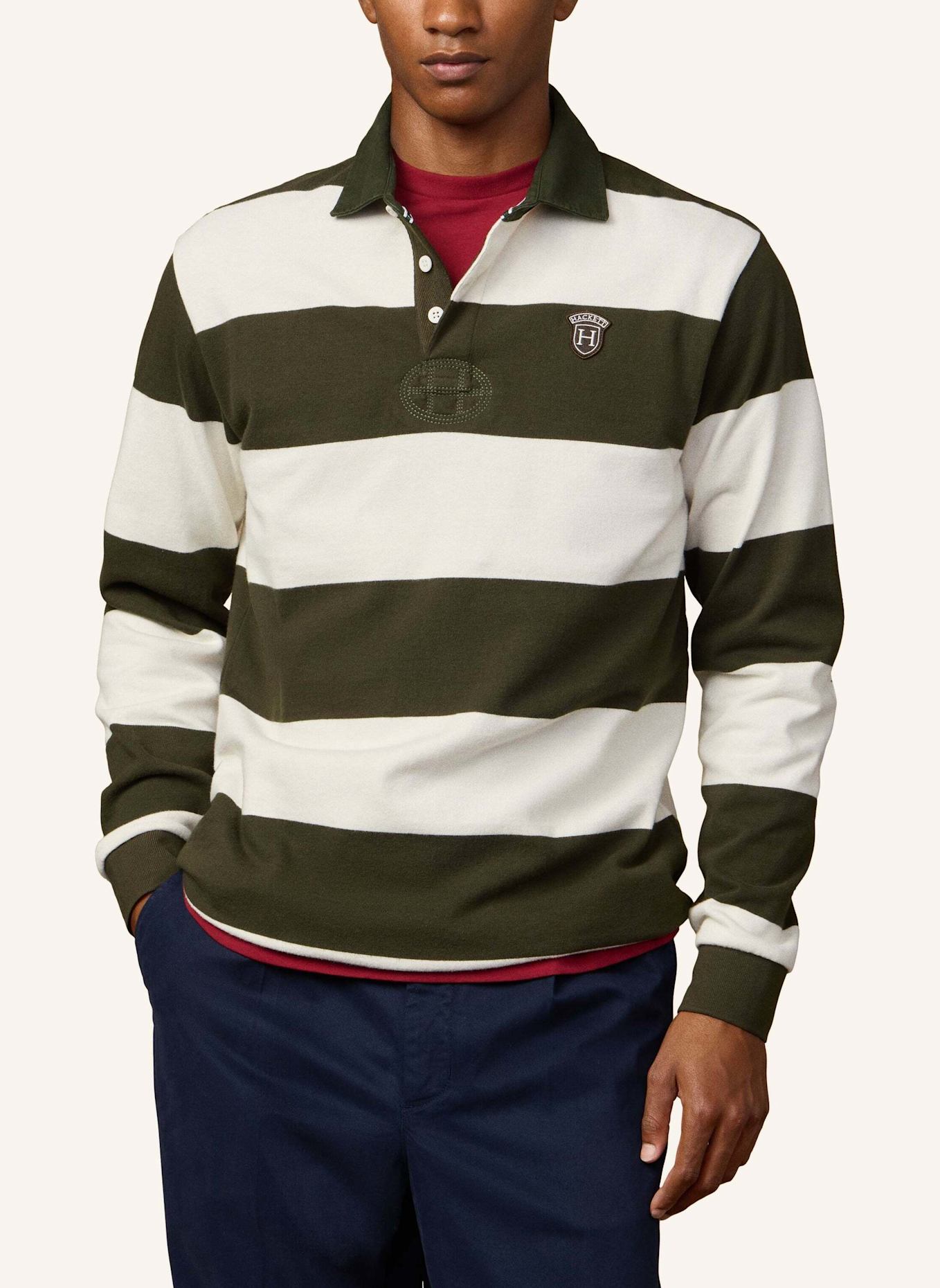 HACKETT LONDON Poloshirt HERITAGE BDG STR RBY: CREME
