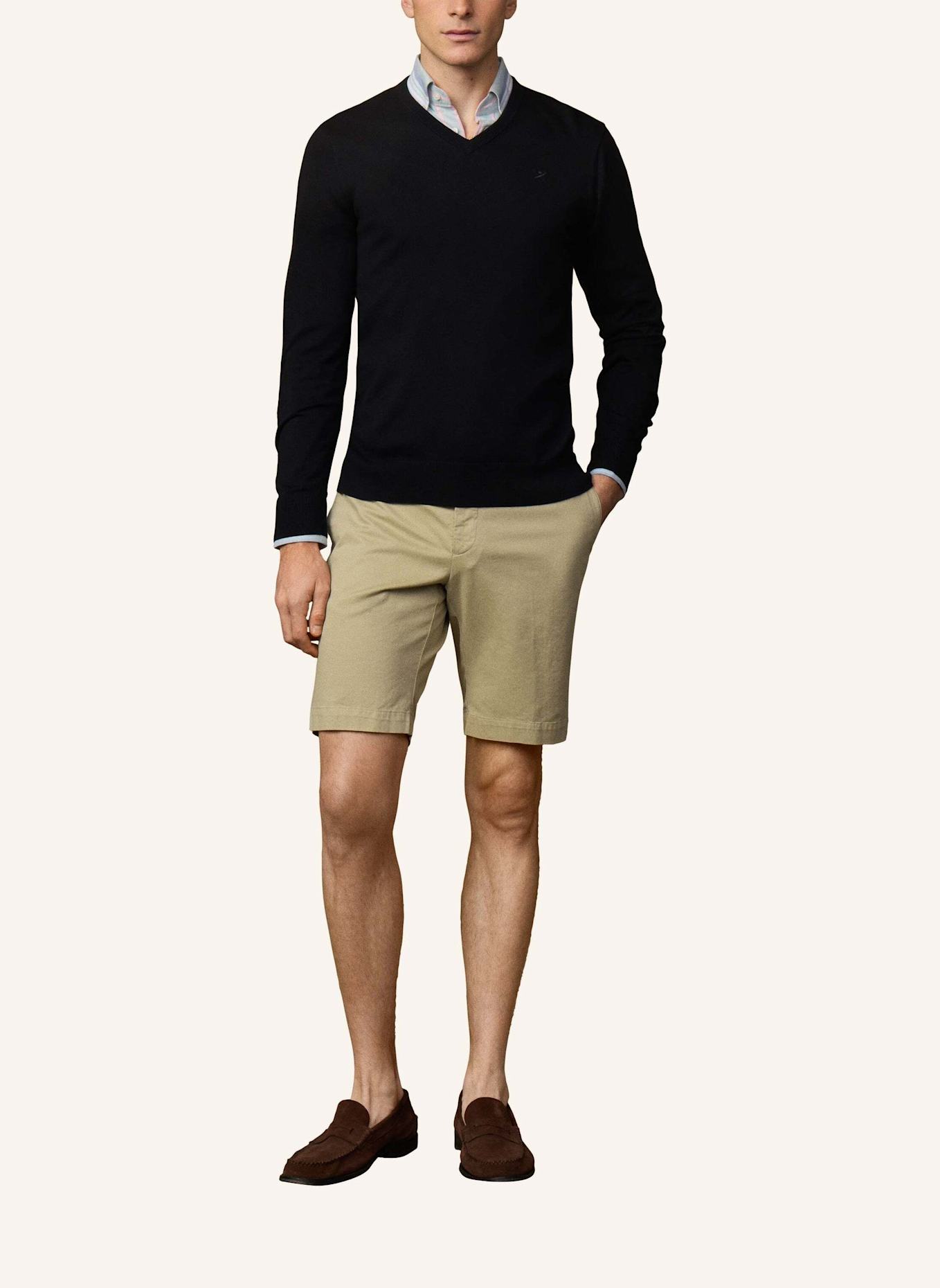 HACKETT LONDON Pullover ESS COTTON V NECK: SCHWARZ