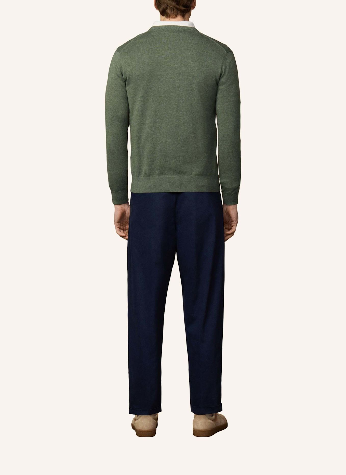 HACKETT LONDON Pullover ESS COTTON V NECK: GRÜN