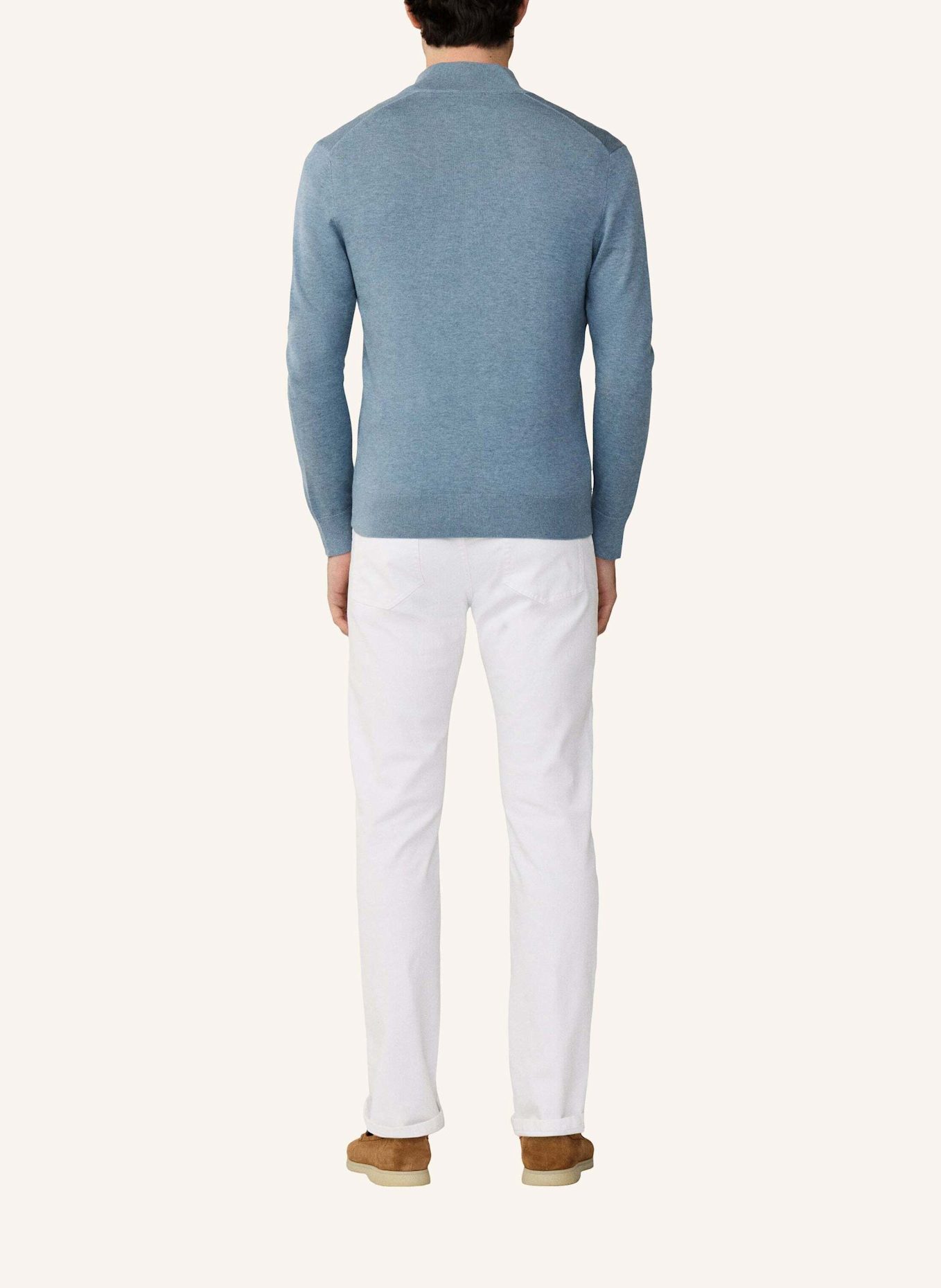 HACKETT LONDON Pullover COTTON SILK HZIP: BLAU