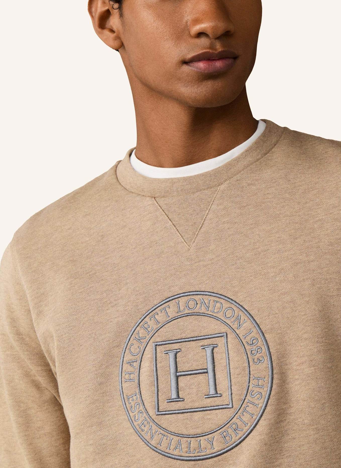 HACKETT LONDON Sweatshirt HERITAGE H CREW: CAMEL