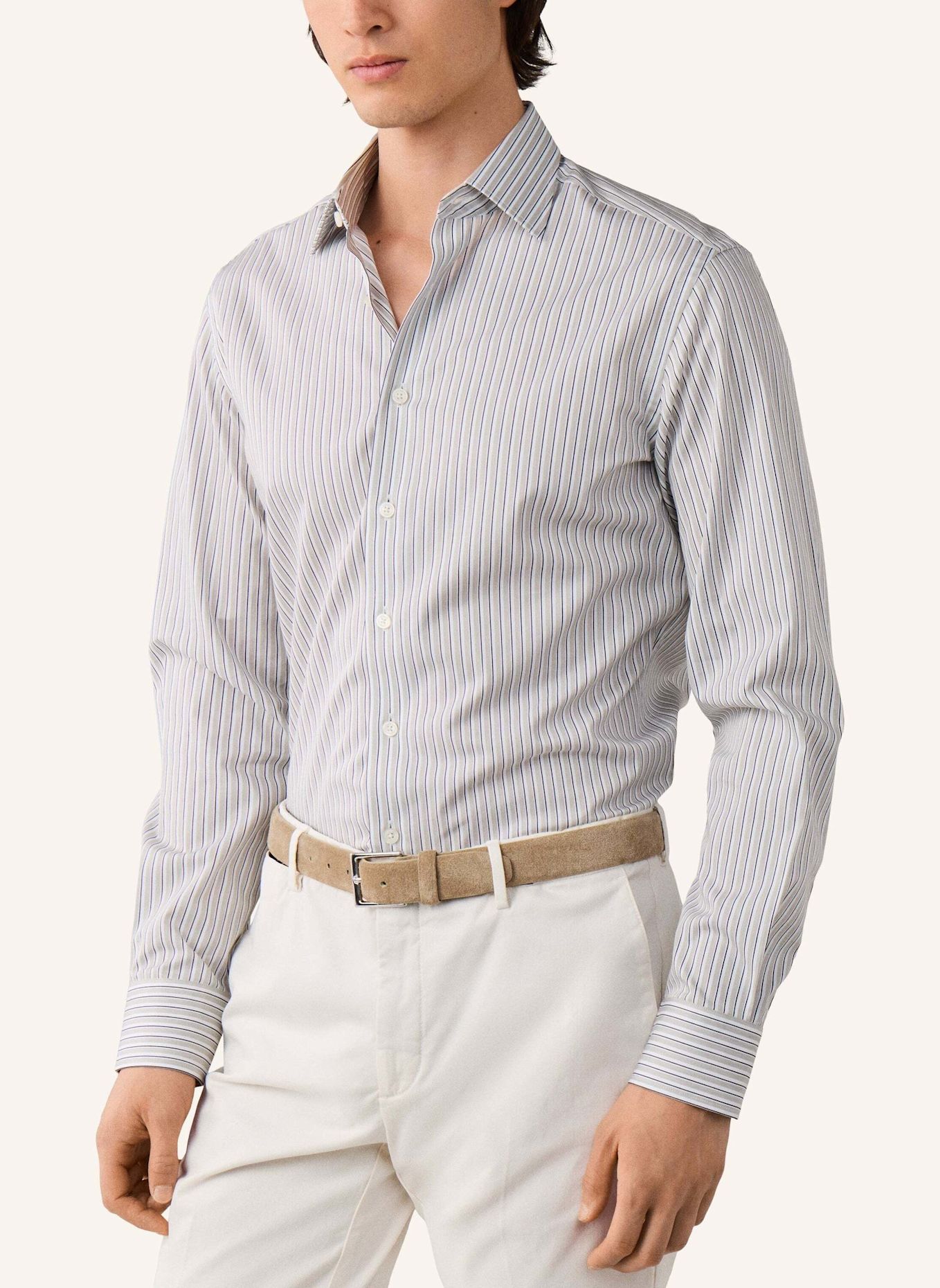 HACKETT LONDON Freizeithemd TRIO STRIPE: HELLGRAU