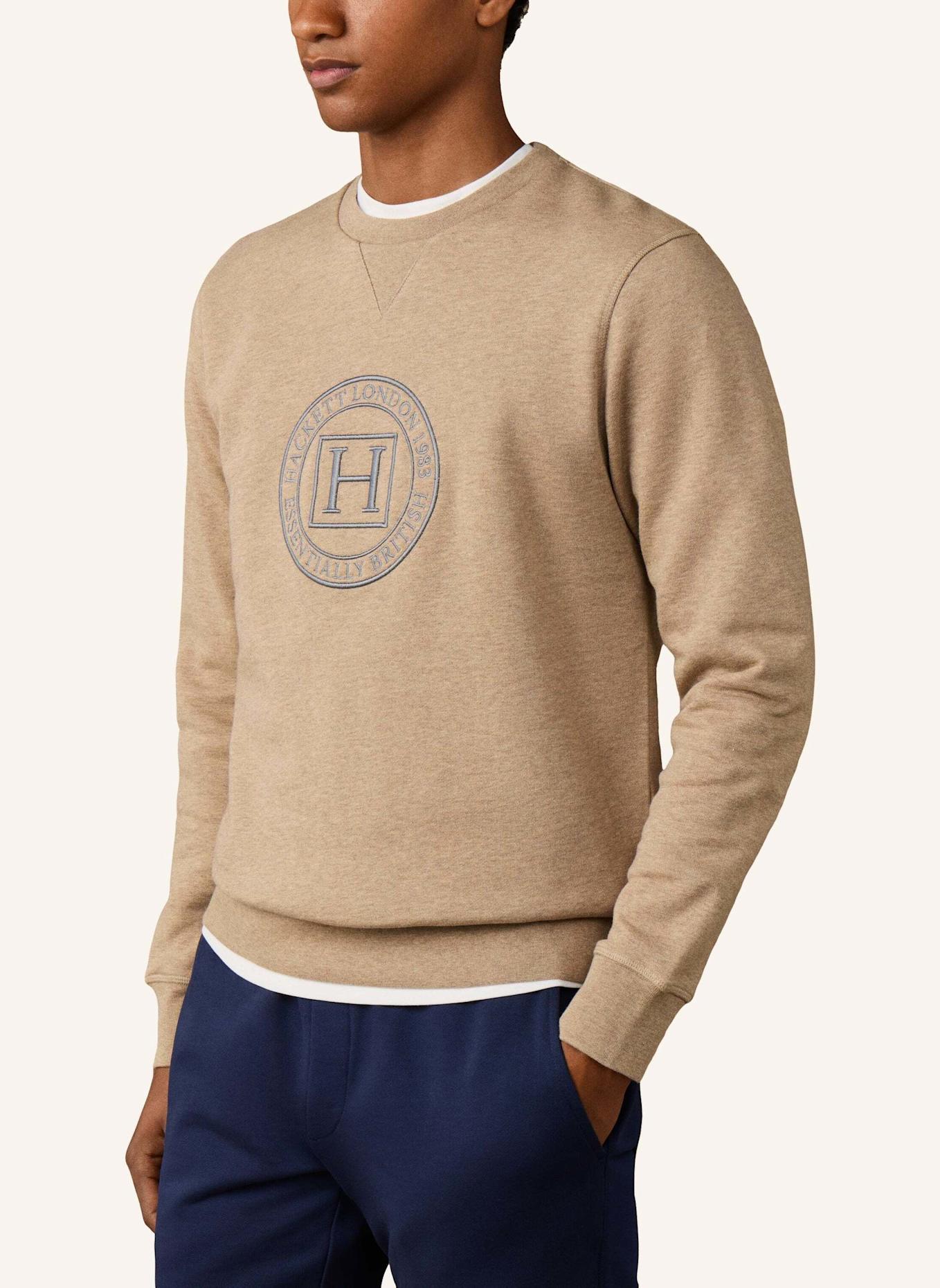 HACKETT LONDON Sweatshirt HERITAGE H CREW: CAMEL
