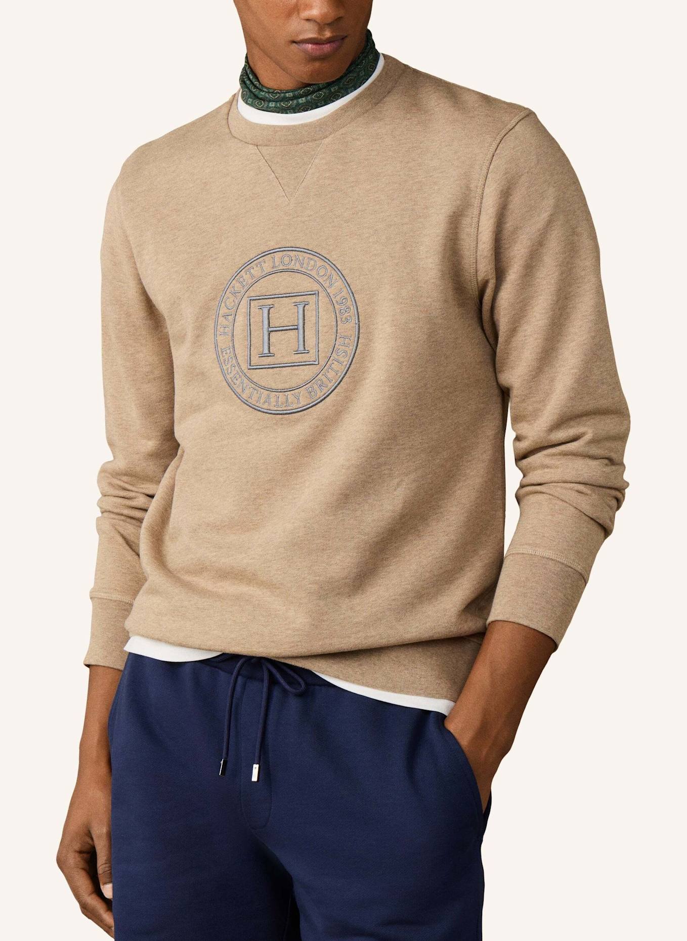 HACKETT LONDON Sweatshirt HERITAGE H CREW: CAMEL