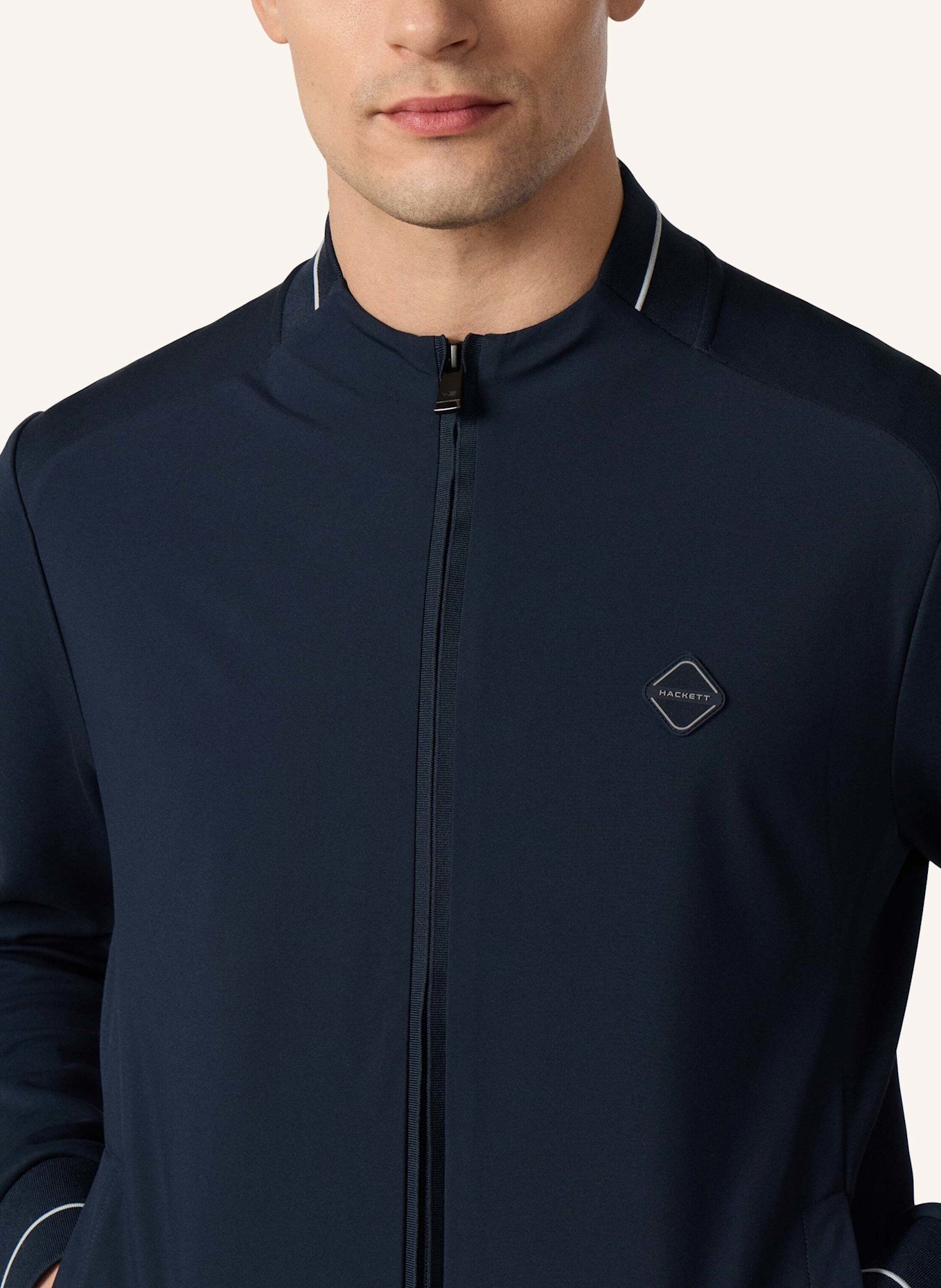 HACKETT LONDON Sweatshirt HS TECH TRACK FZ: DUNKELBLAU