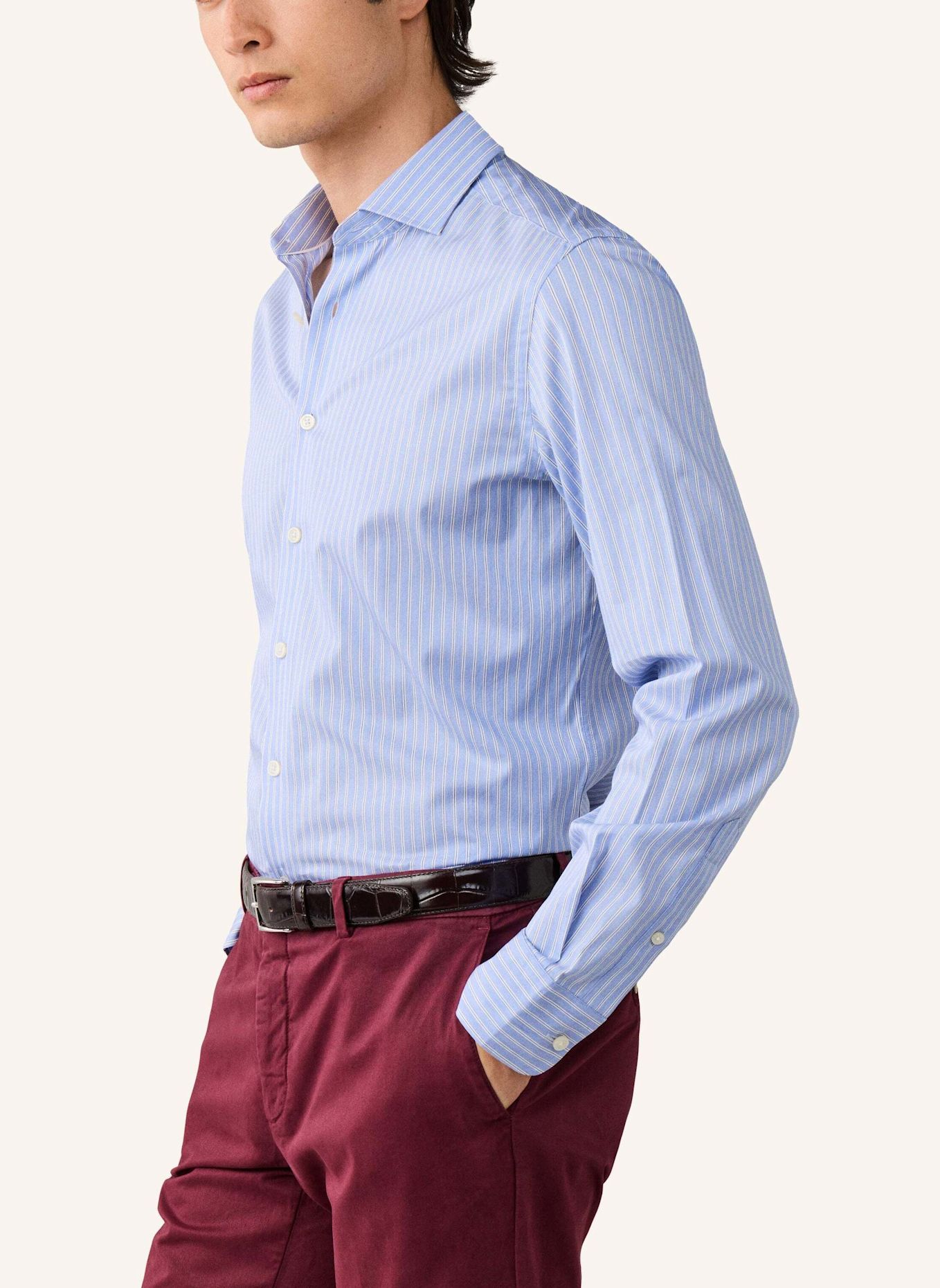 HACKETT LONDON Freizeithemd TWILL PARALLEL STR: HELLBLAU