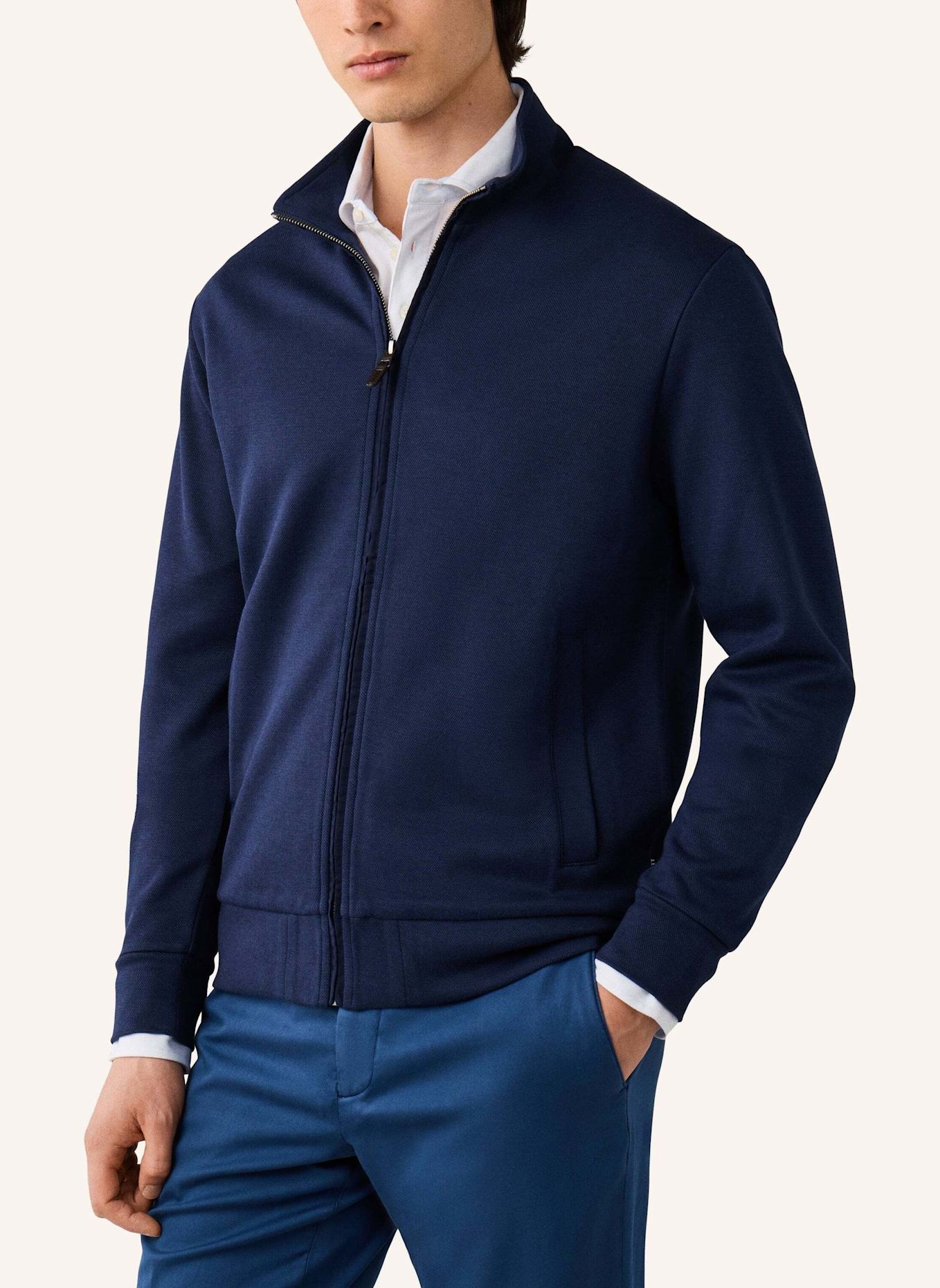 HACKETT LONDON Sweatshirt TTVL FULL ZIP: BLAU