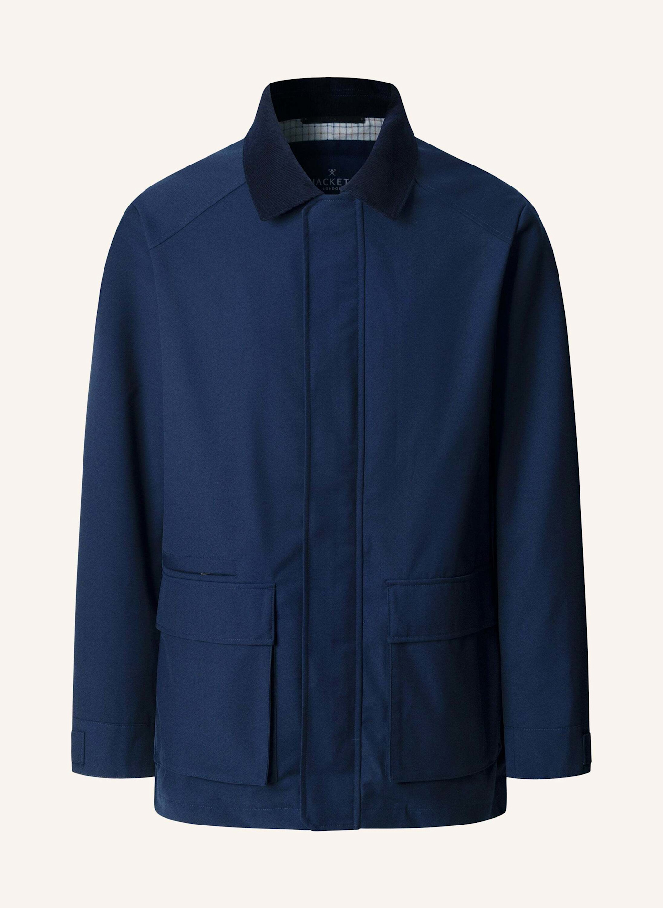 HACKETT LONDON Stehkragenmantel 2 PKT CARCOAT: BLAU