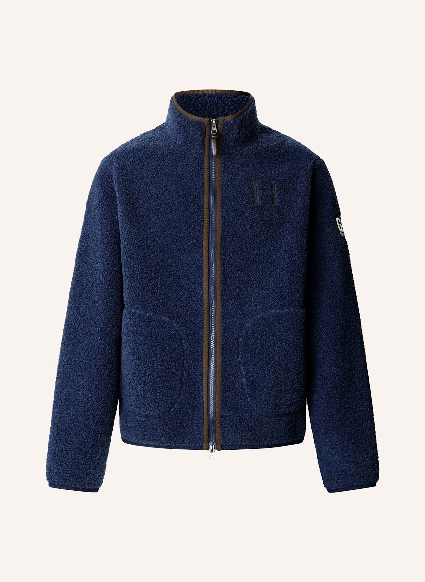 HACKETT LONDON Sweatshirt HERITAGE TEDDY FLC FZ: BLAU