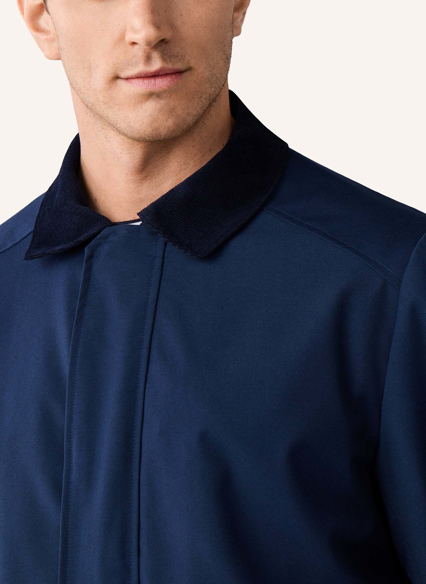 HACKETT LONDON Stehkragenmantel 2 PKT CARCOAT: BLAU