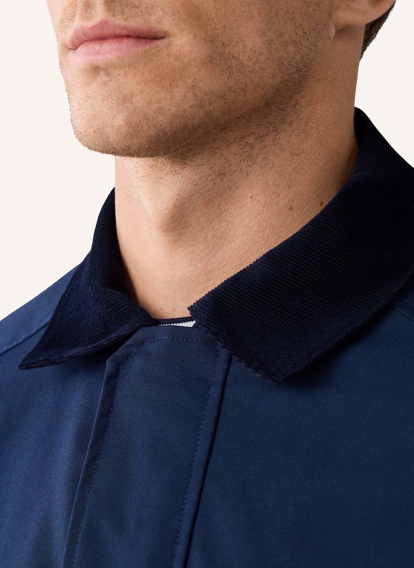 HACKETT LONDON Stehkragenmantel 2 PKT CARCOAT: BLAU