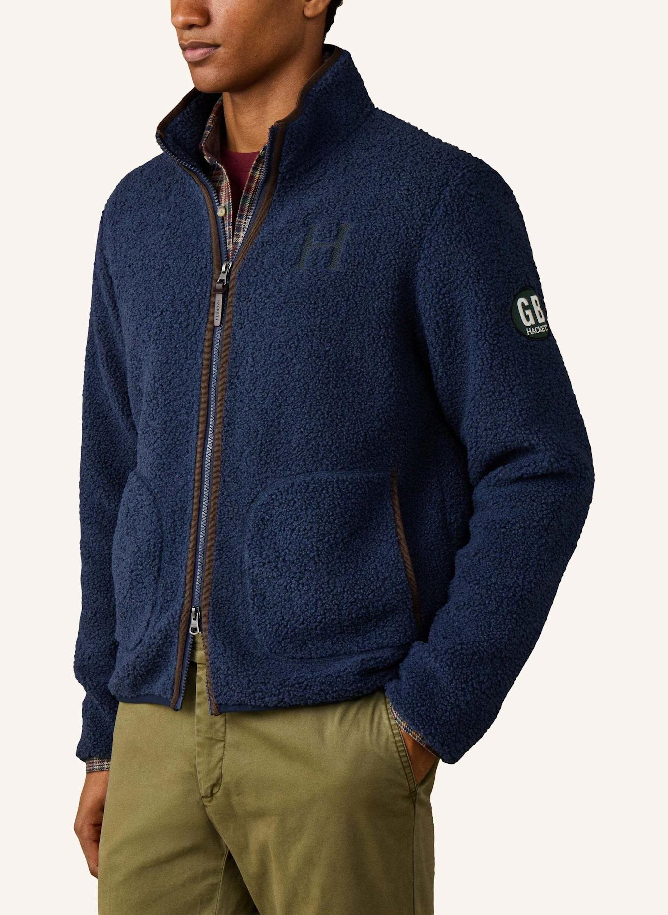 HACKETT LONDON Sweatshirt HERITAGE TEDDY FLC FZ: BLAU