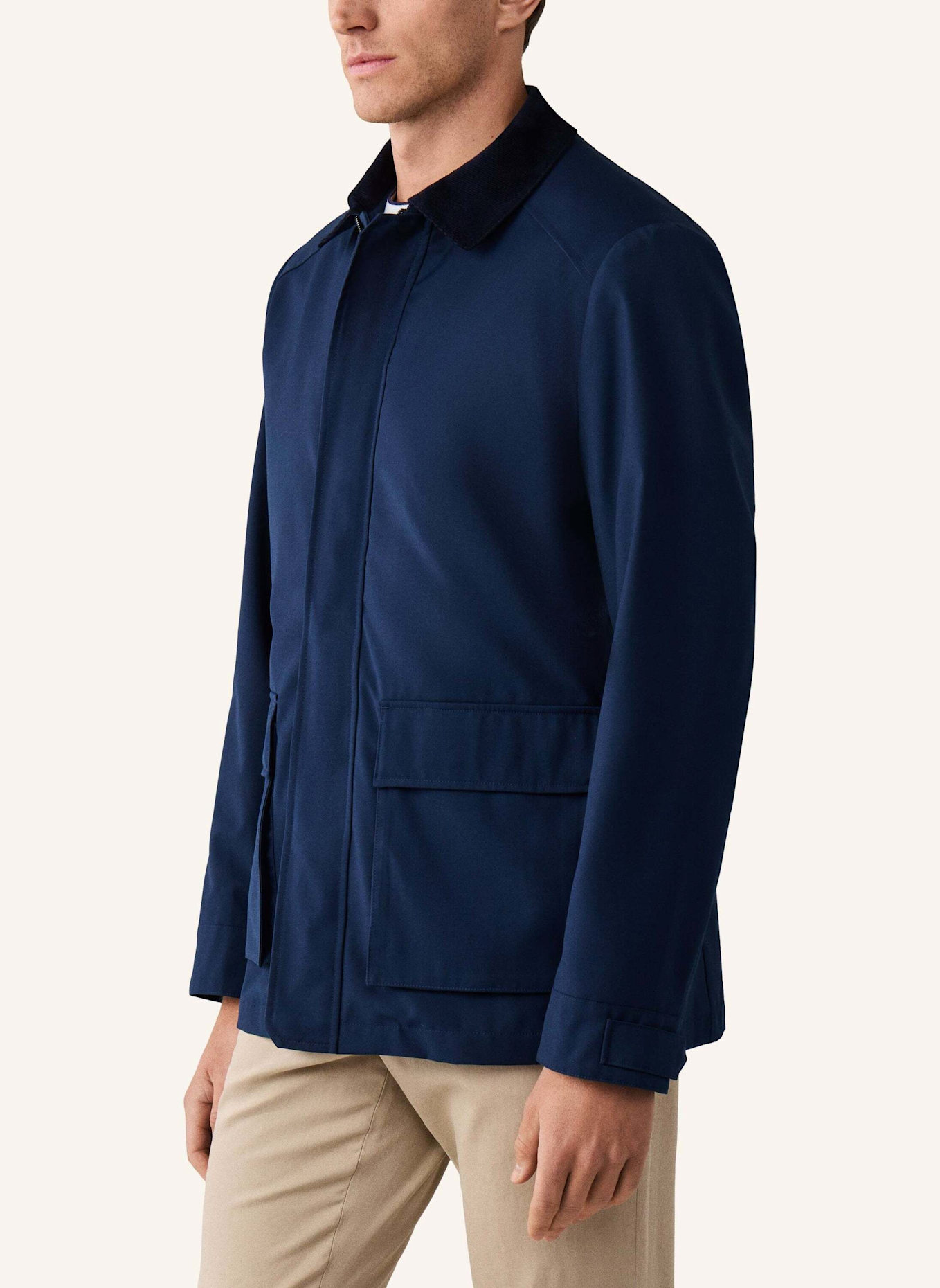 HACKETT LONDON Stehkragenmantel 2 PKT CARCOAT: BLAU