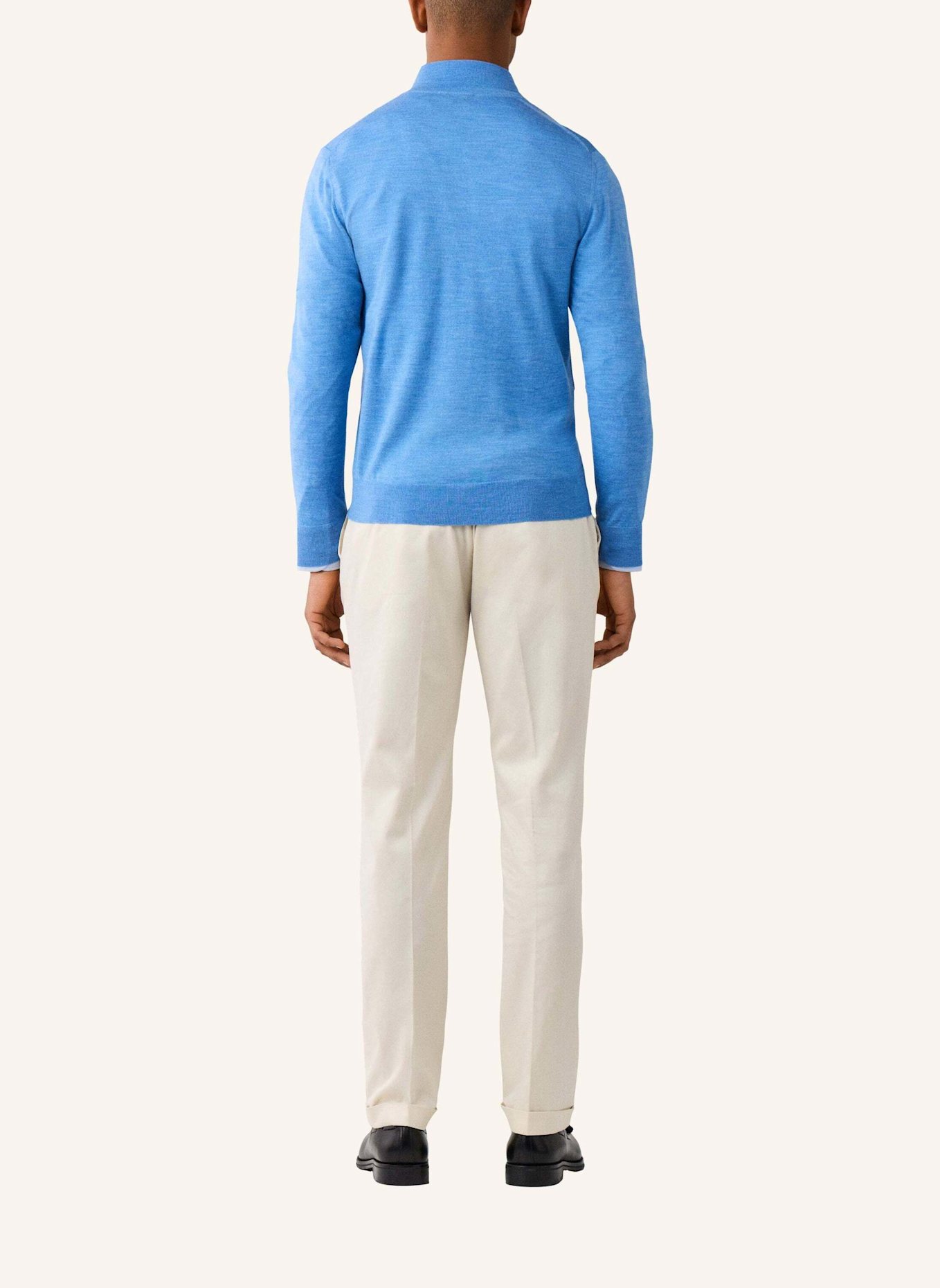 HACKETT LONDON Pullover ESS MERINO HZIP: BLAU