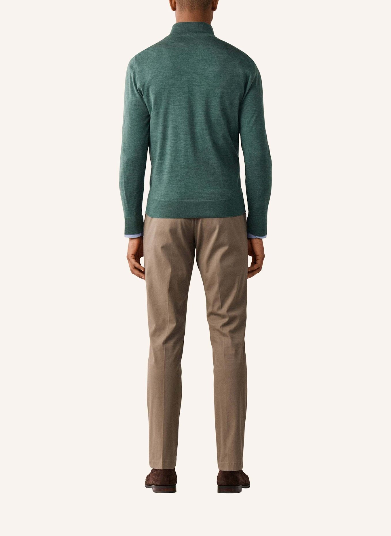 HACKETT LONDON Pullover ESS MERINO HZIP: OLIV