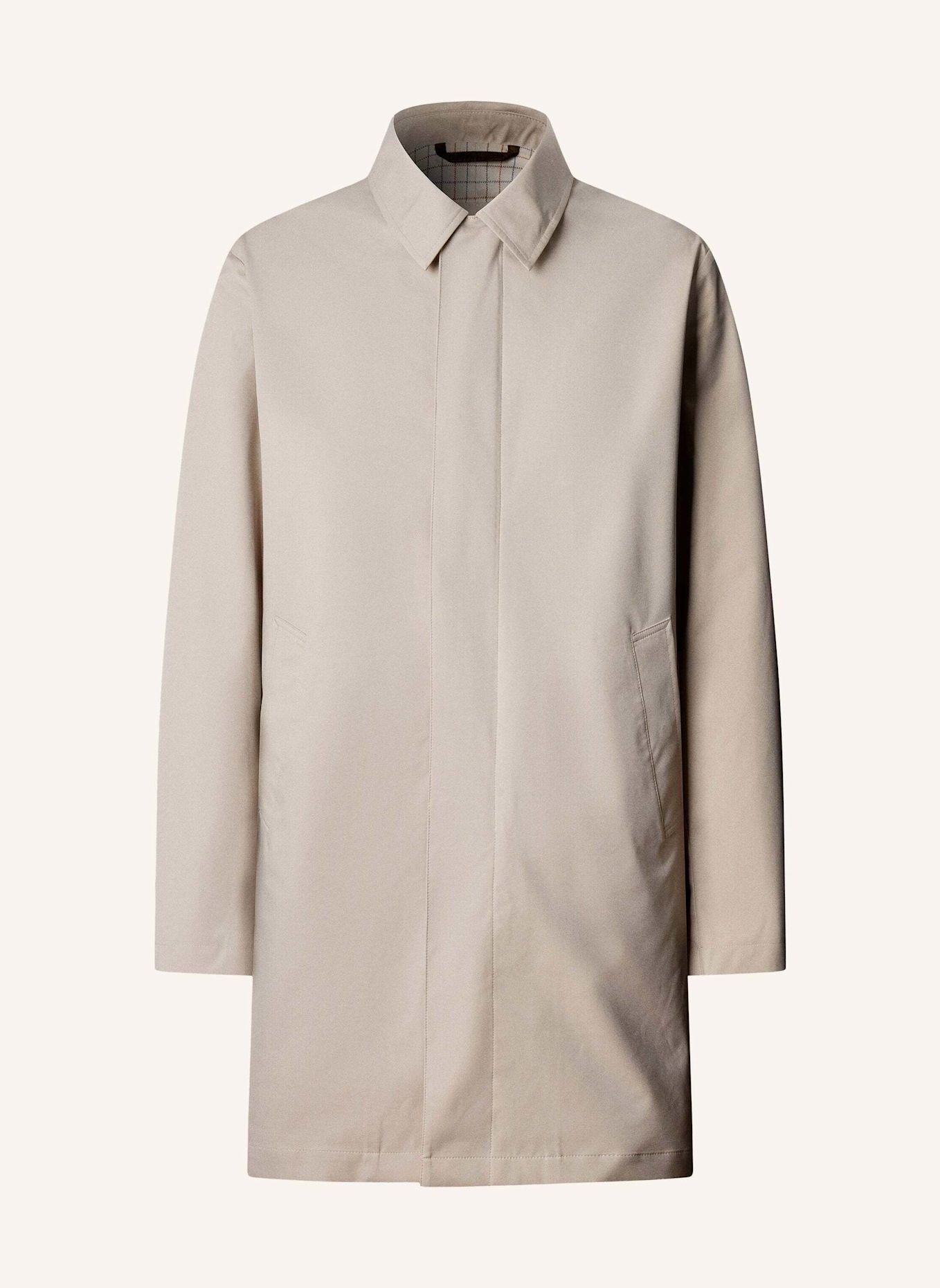 HACKETT LONDON Stehkragenmantel SLOANE MAC: BEIGE