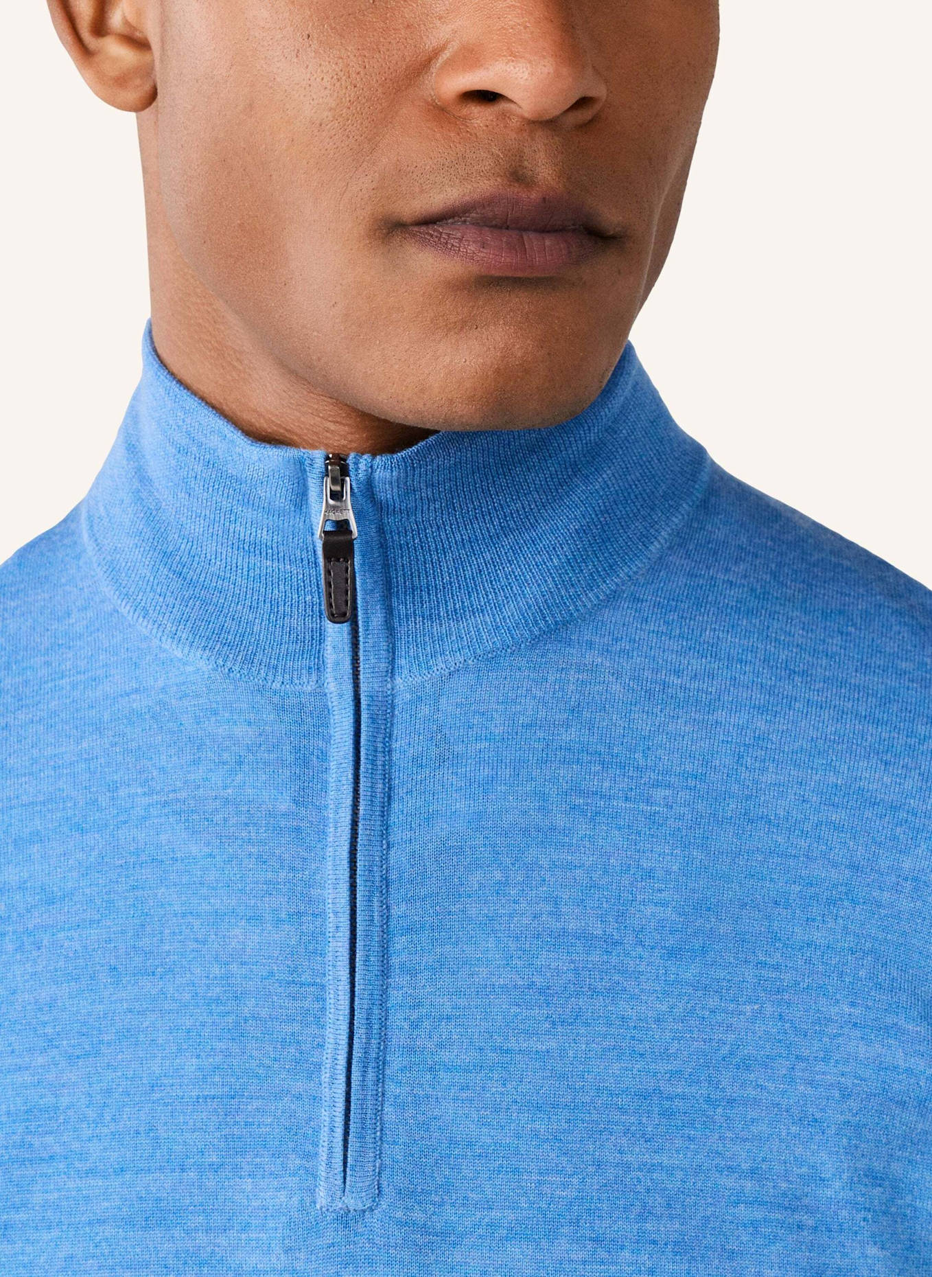 HACKETT LONDON Pullover ESS MERINO HZIP: BLAU