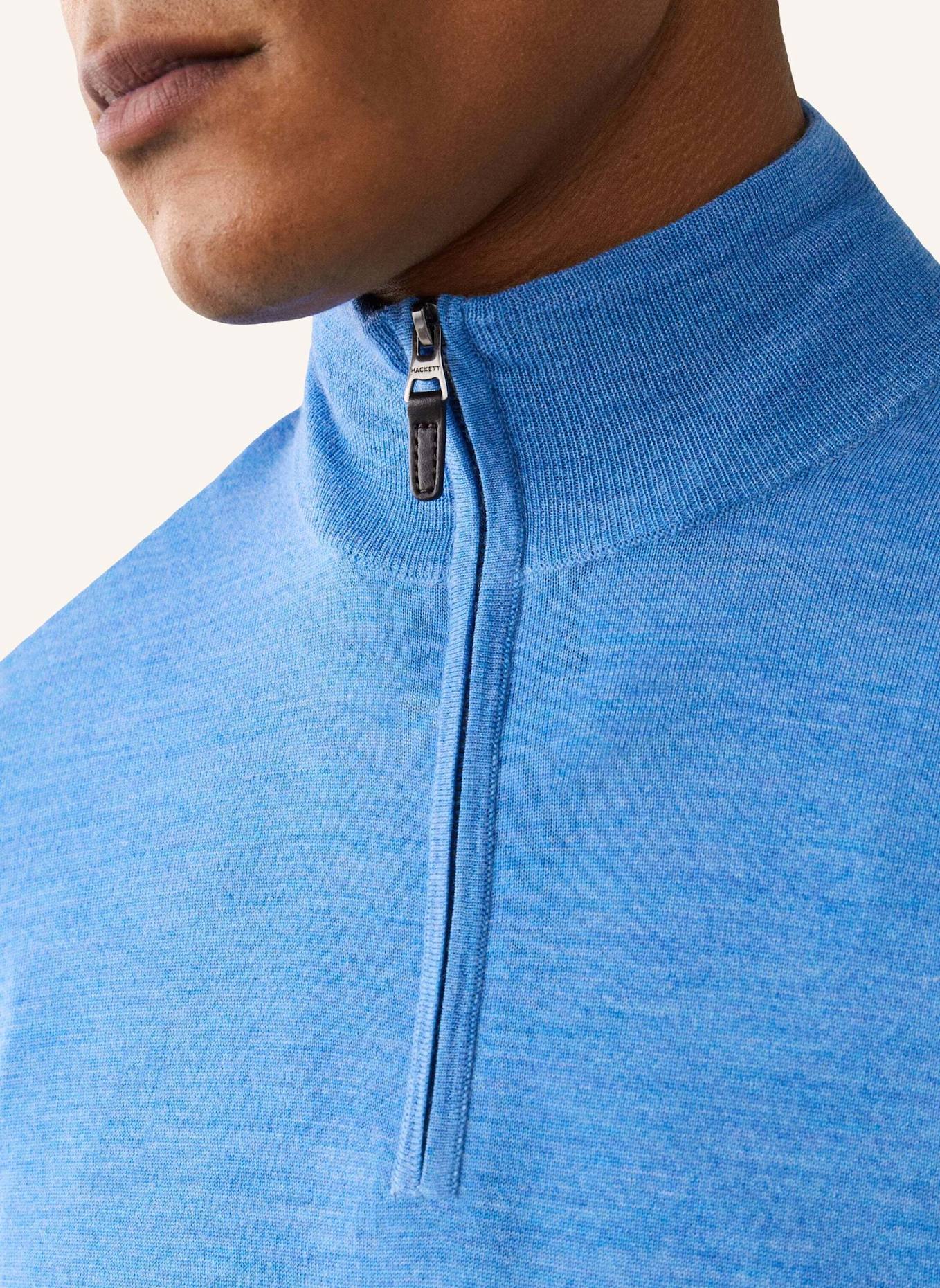HACKETT LONDON Pullover ESS MERINO HZIP: BLAU