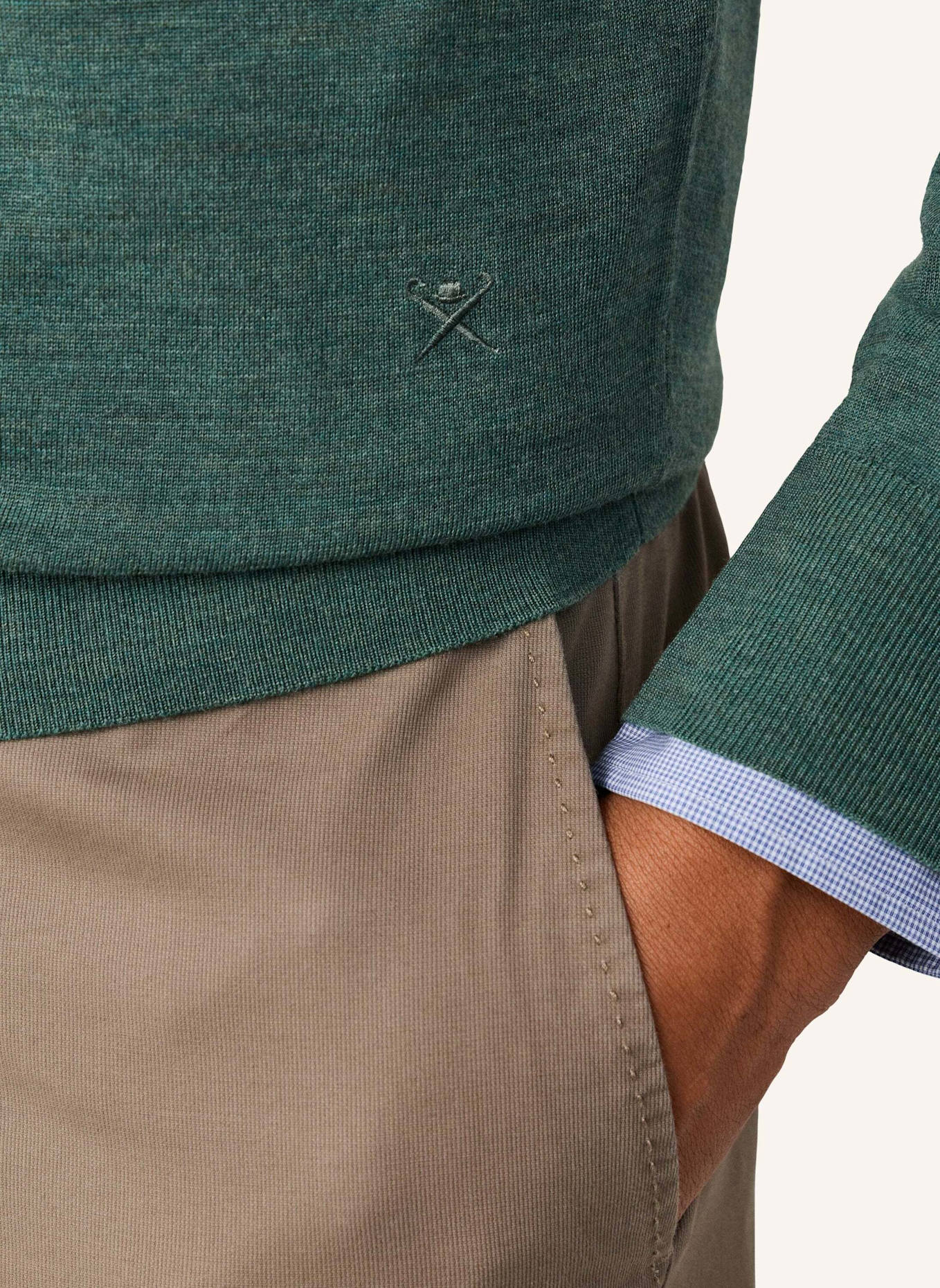 HACKETT LONDON Pullover ESS MERINO HZIP: OLIV