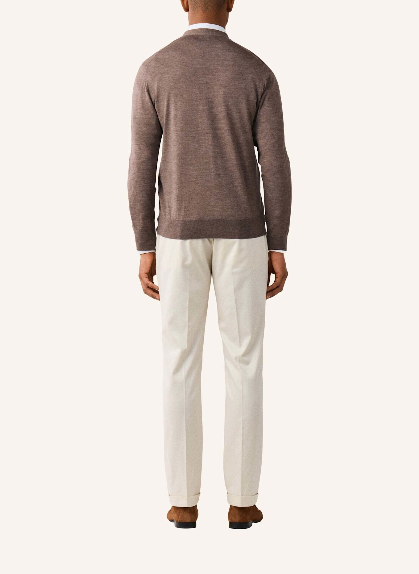 HACKETT LONDON Strickjacken Cardigan ESS MERINO CARDIGAN: BEIGE