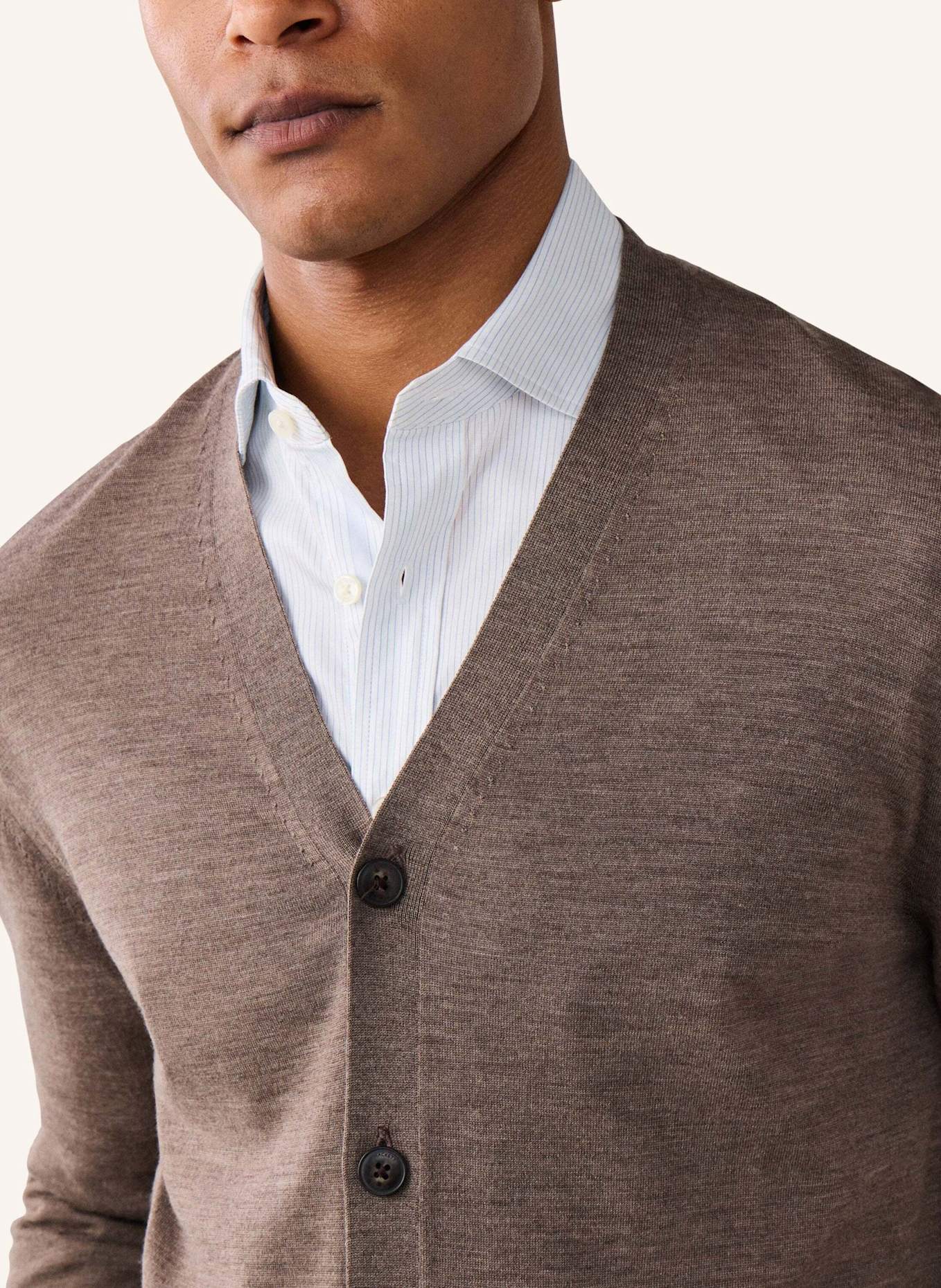 HACKETT LONDON Strickjacken Cardigan ESS MERINO CARDIGAN: BEIGE