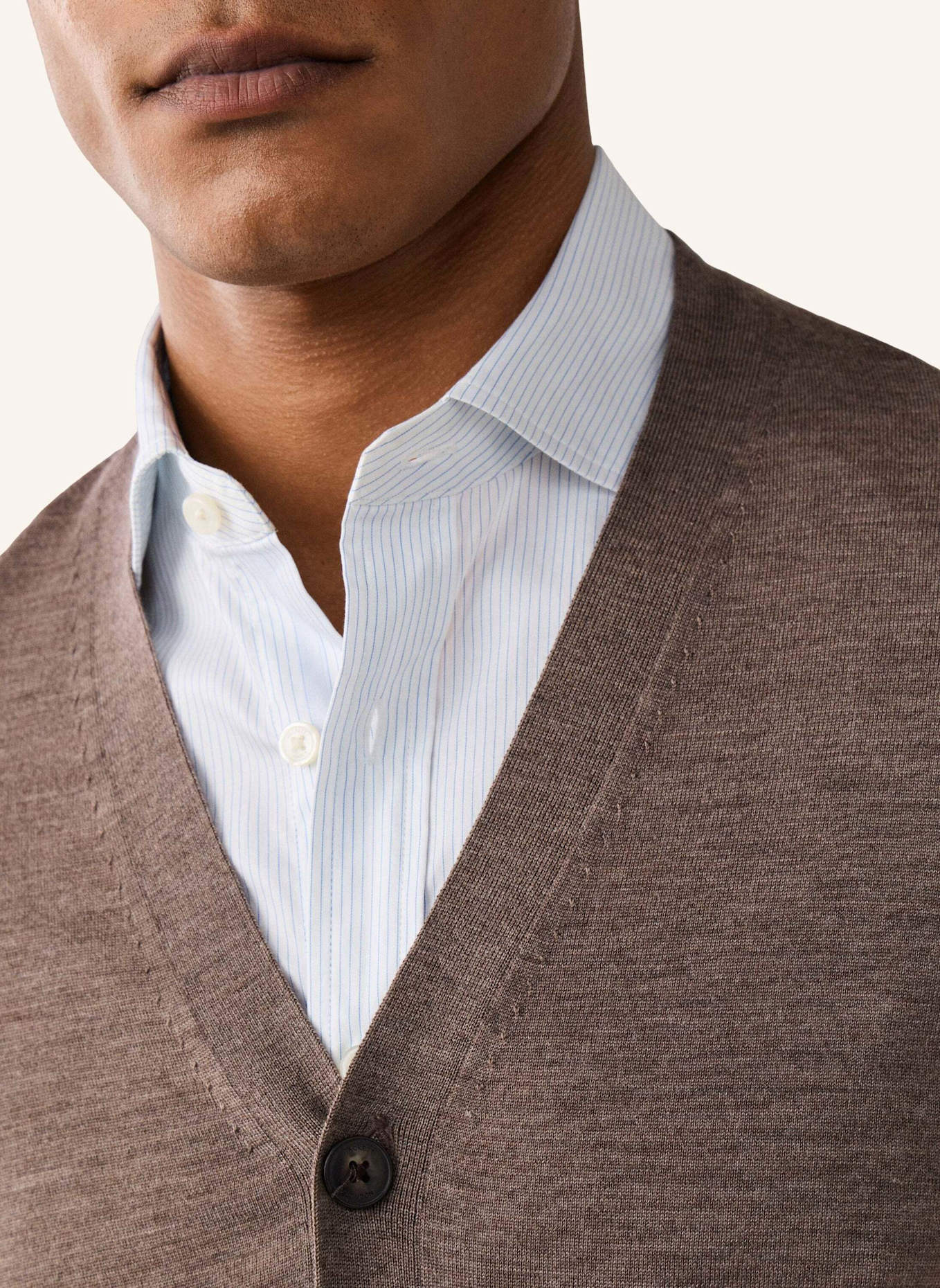 HACKETT LONDON Strickjacken Cardigan ESS MERINO CARDIGAN: BEIGE