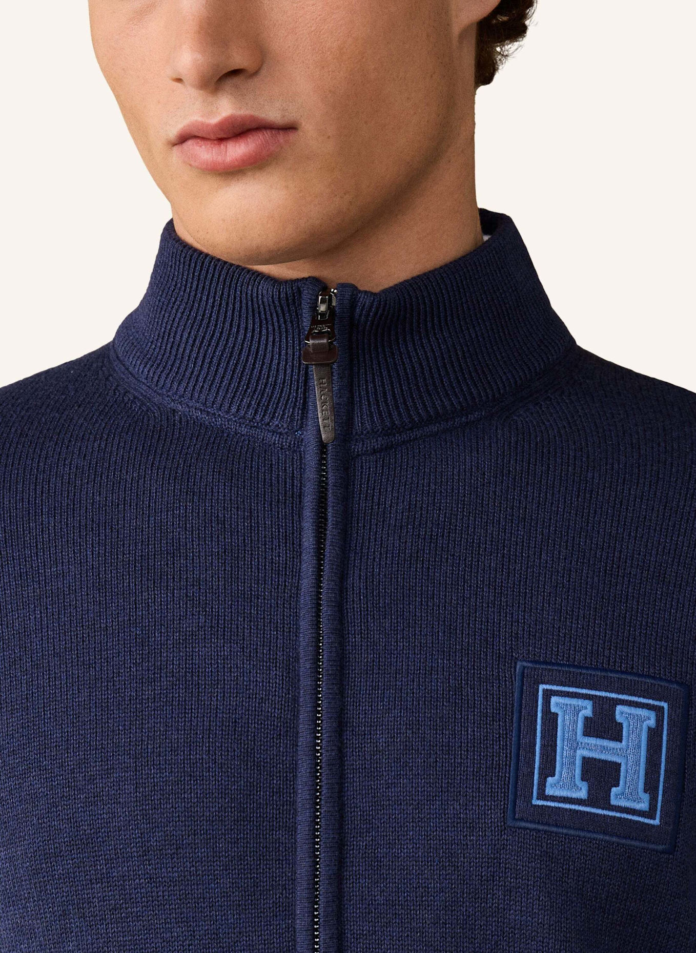 HACKETT LONDON Pullover HERITAGE FZIP: BLAU