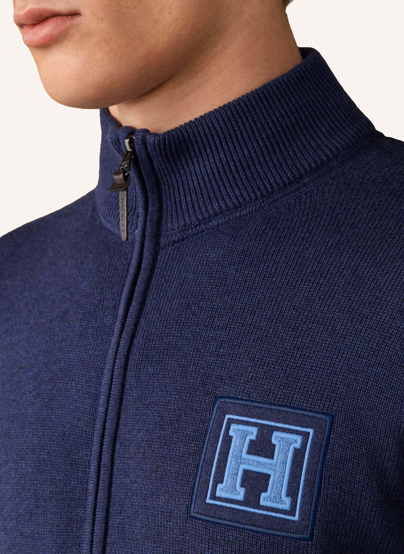 HACKETT LONDON Pullover HERITAGE FZIP: BLAU