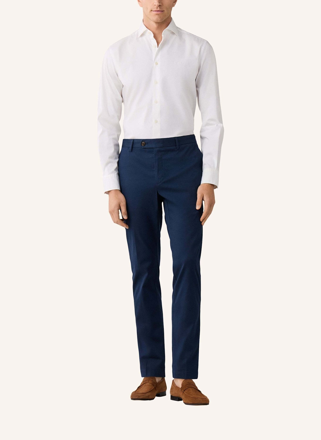 HACKETT LONDON Chino RIBBED COTTON CHINO: BLAU