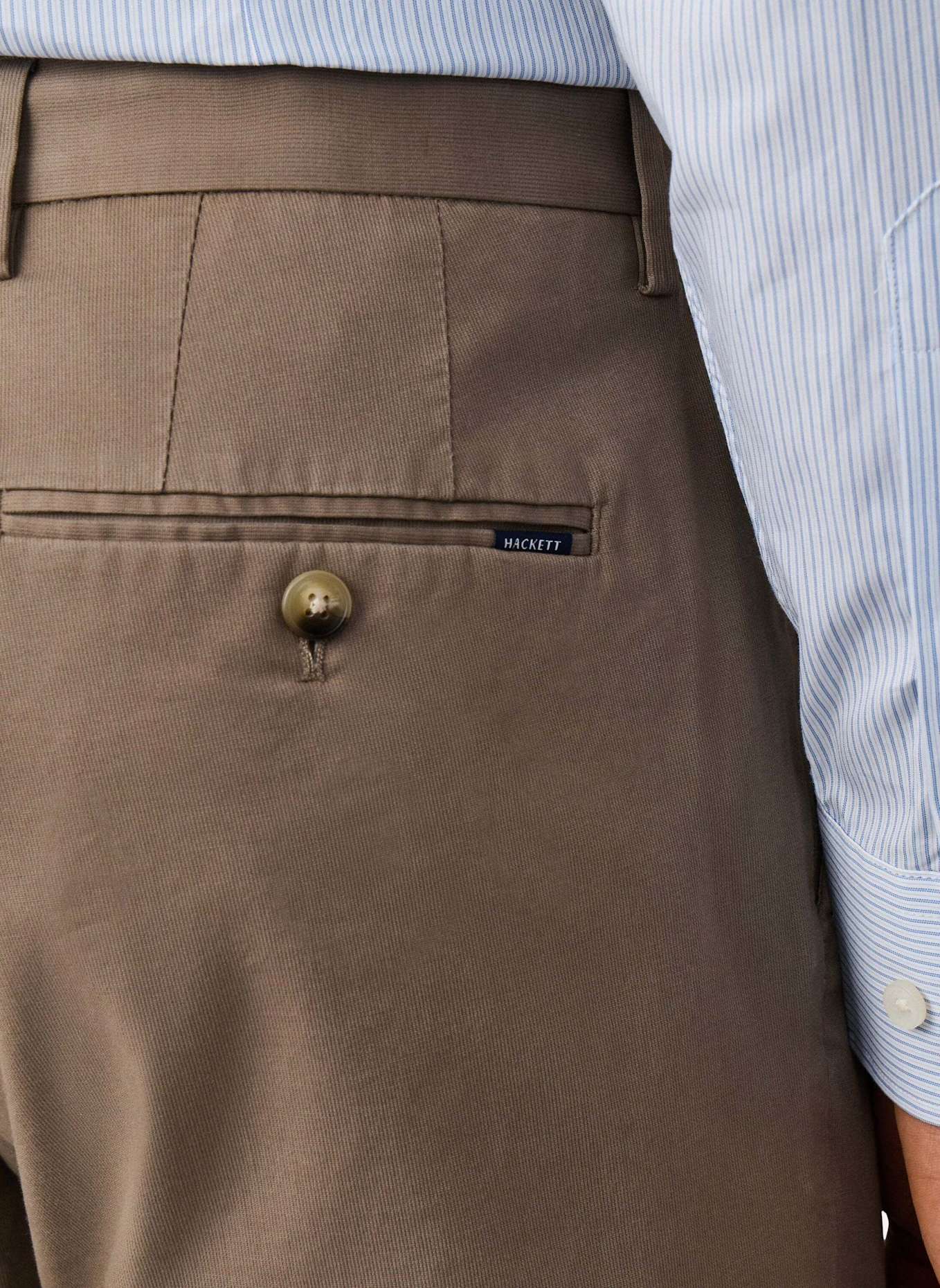 HACKETT LONDON Chino RIBBED COTTON CHINO: BEIGE