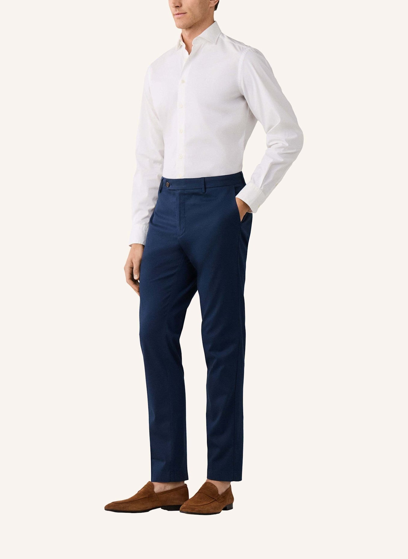 HACKETT LONDON Chino RIBBED COTTON CHINO: BLAU