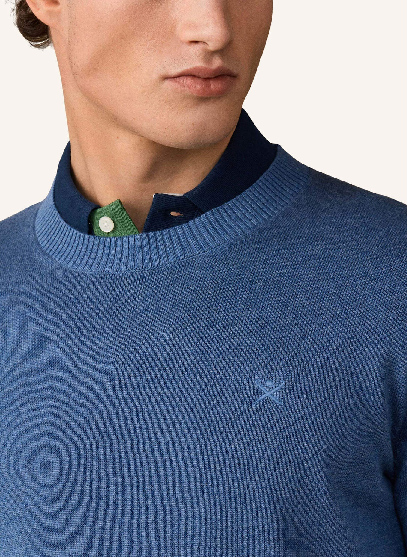 HACKETT LONDON Pullover ESS COTTON CREW: BLAU