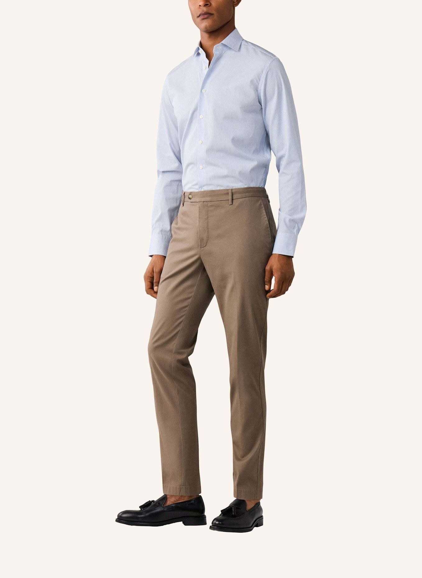 HACKETT LONDON Chino RIBBED COTTON CHINO: BEIGE