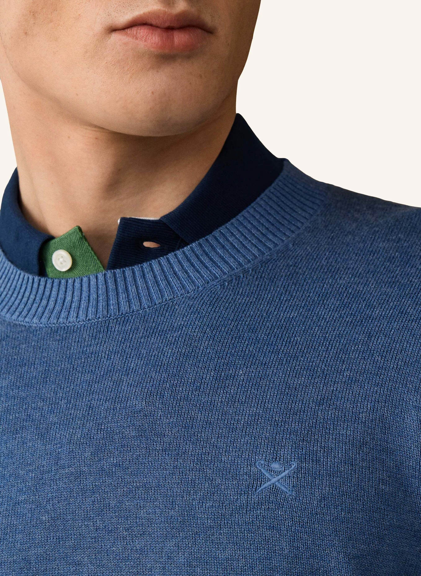 HACKETT LONDON Pullover ESS COTTON CREW: BLAU