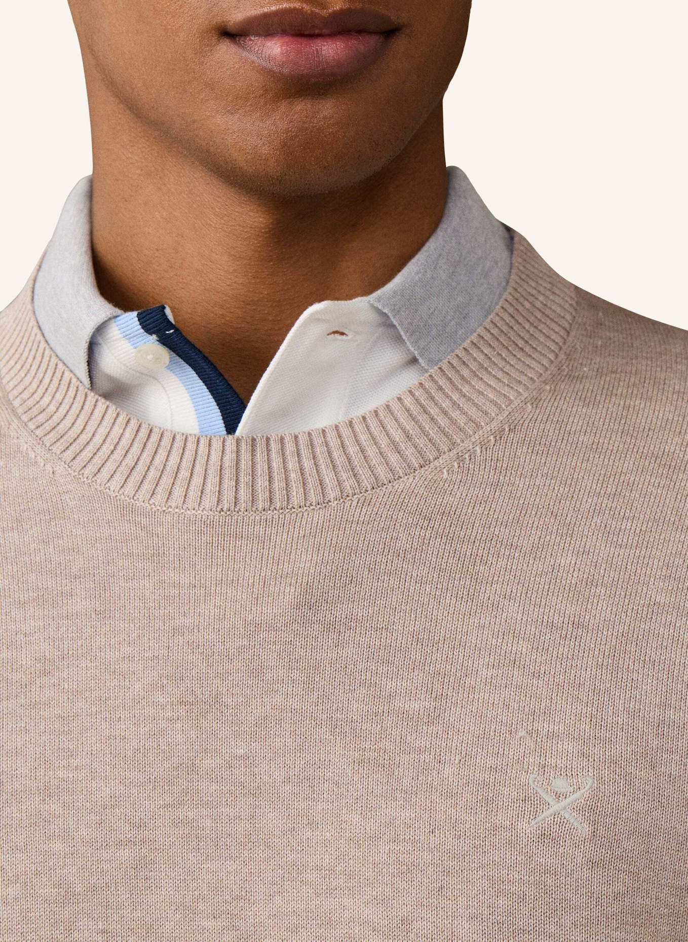 HACKETT LONDON Pullover ESS COTTON CREW: BEIGE