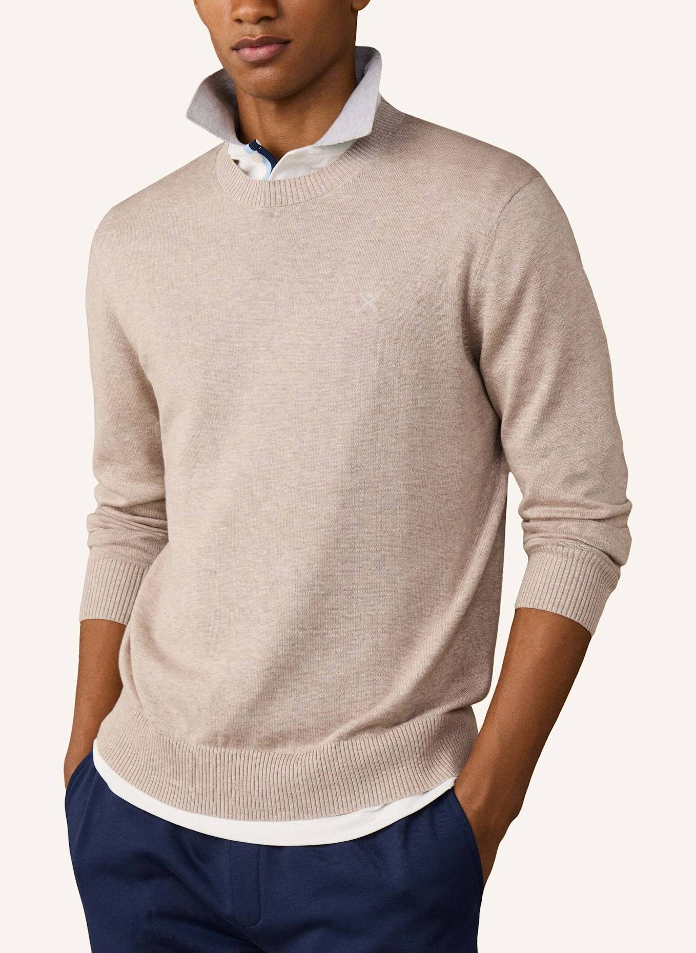 HACKETT LONDON Pullover ESS COTTON CREW: BEIGE